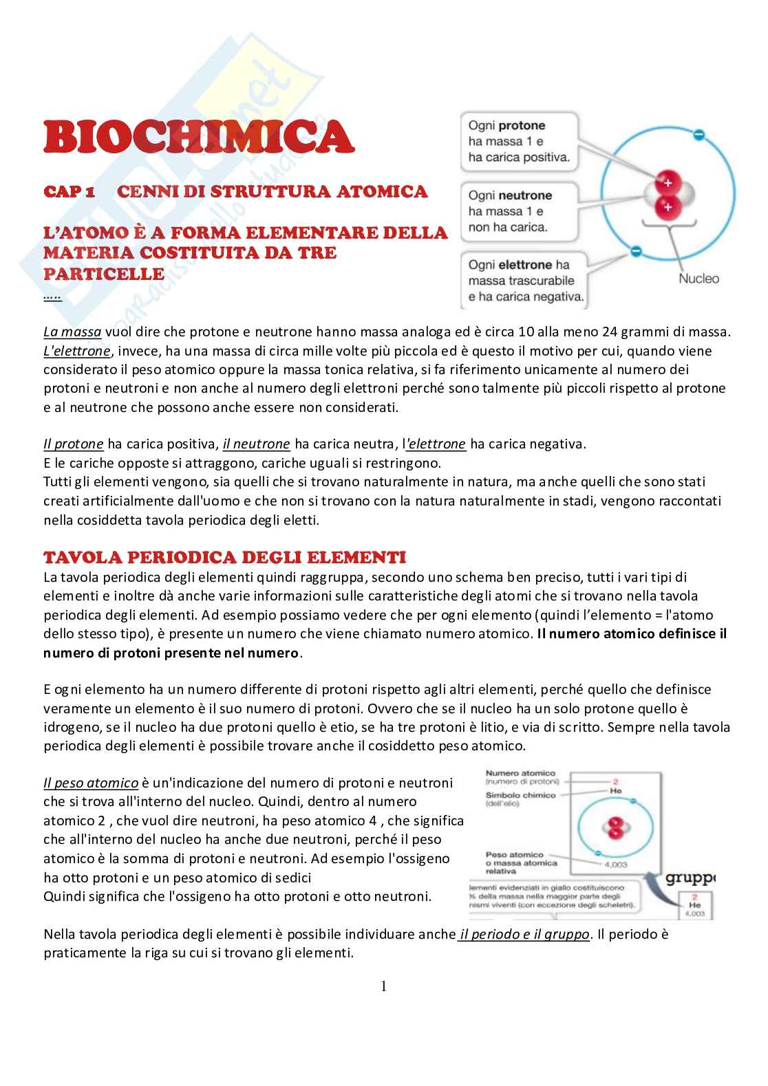 Appunti di Biochimica  Pag. 1