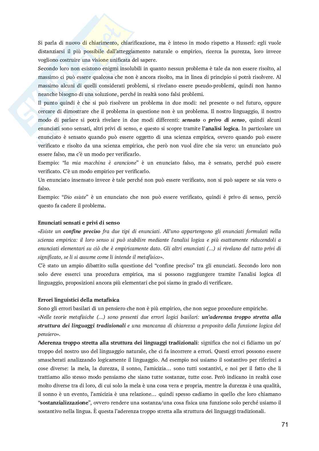 Appunti di Storia della filosofia  Pag. 71