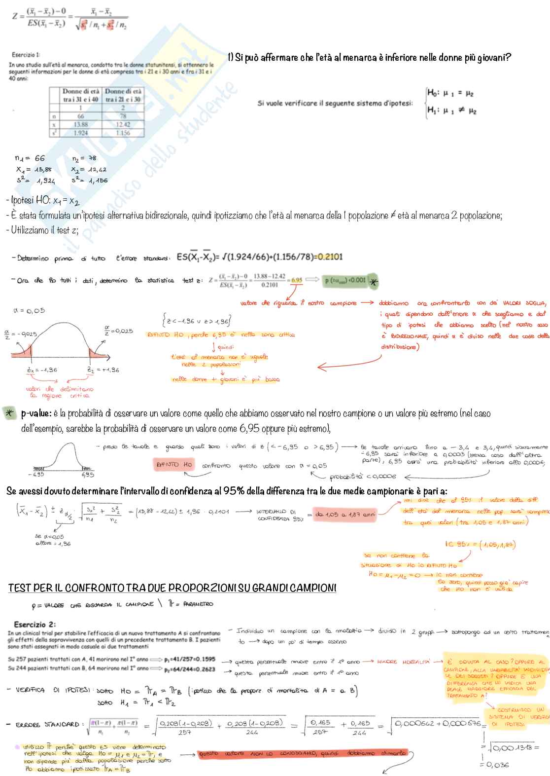 Statistica ed epidemiologia medica (parte2) Pag. 6