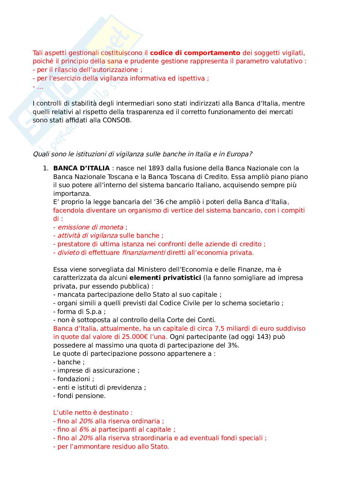Banca e sistema finanziario Pag. 6