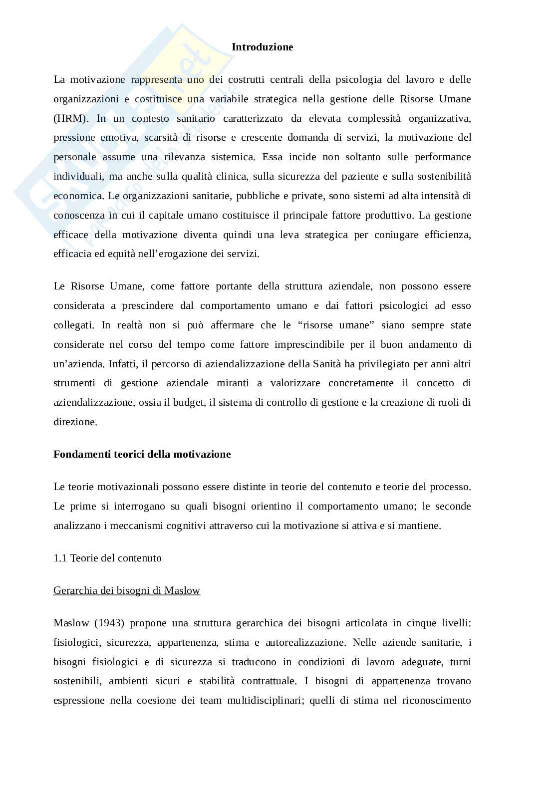 Importanza della motivazione in sanità Pag. 2