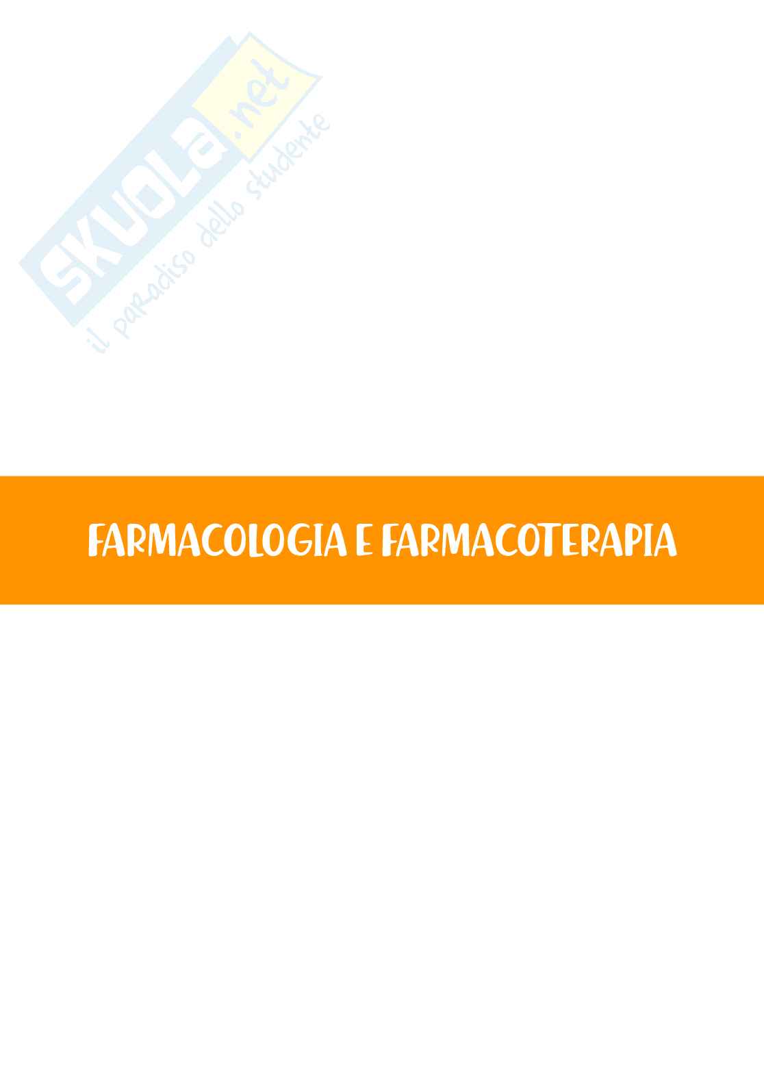 Farmacologia e farmacoterapia - Appunti completi  Pag. 1