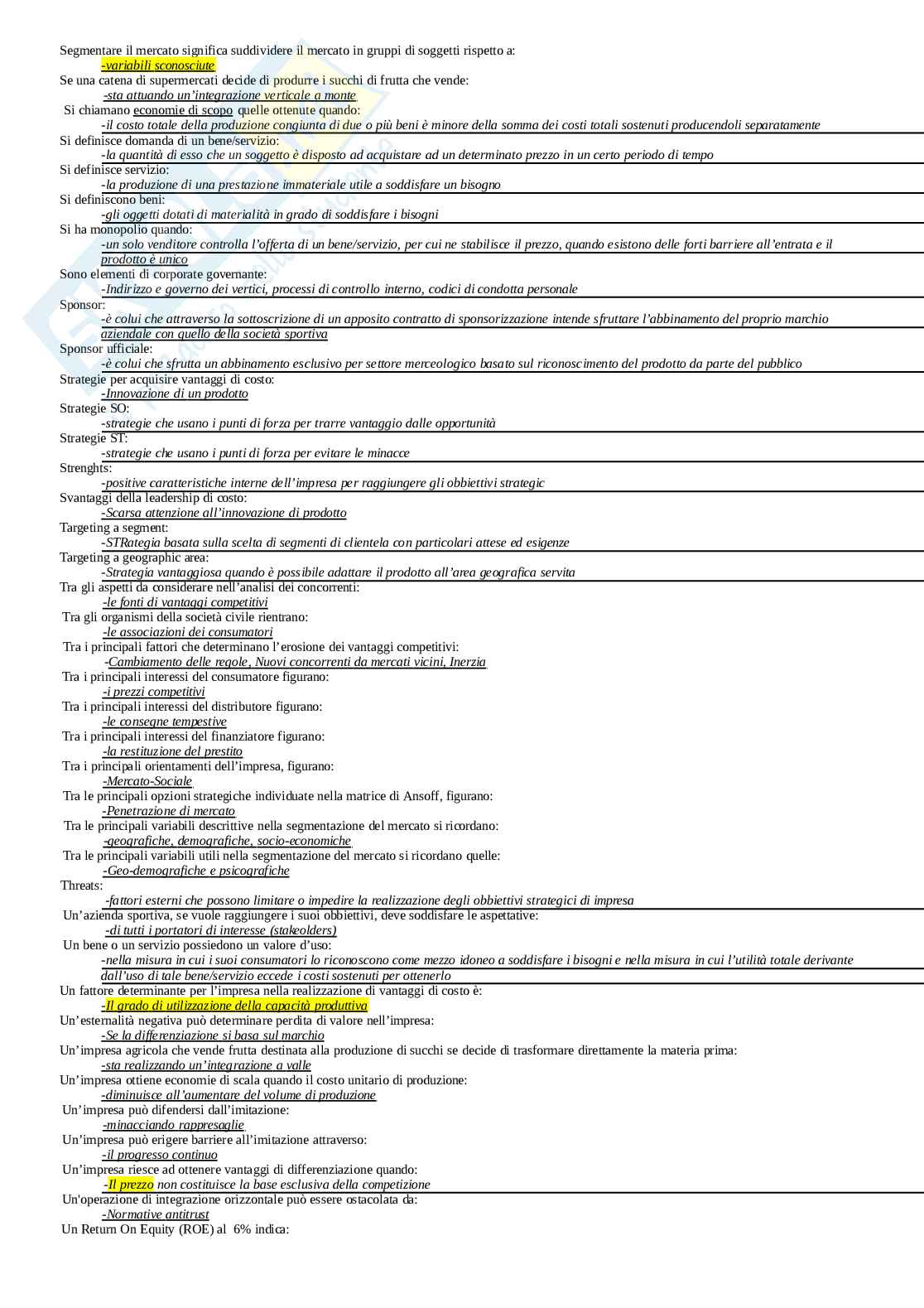 Paniere Economia e gestione delle imprese. Aggiornato e completo. In ordine Pag. 11