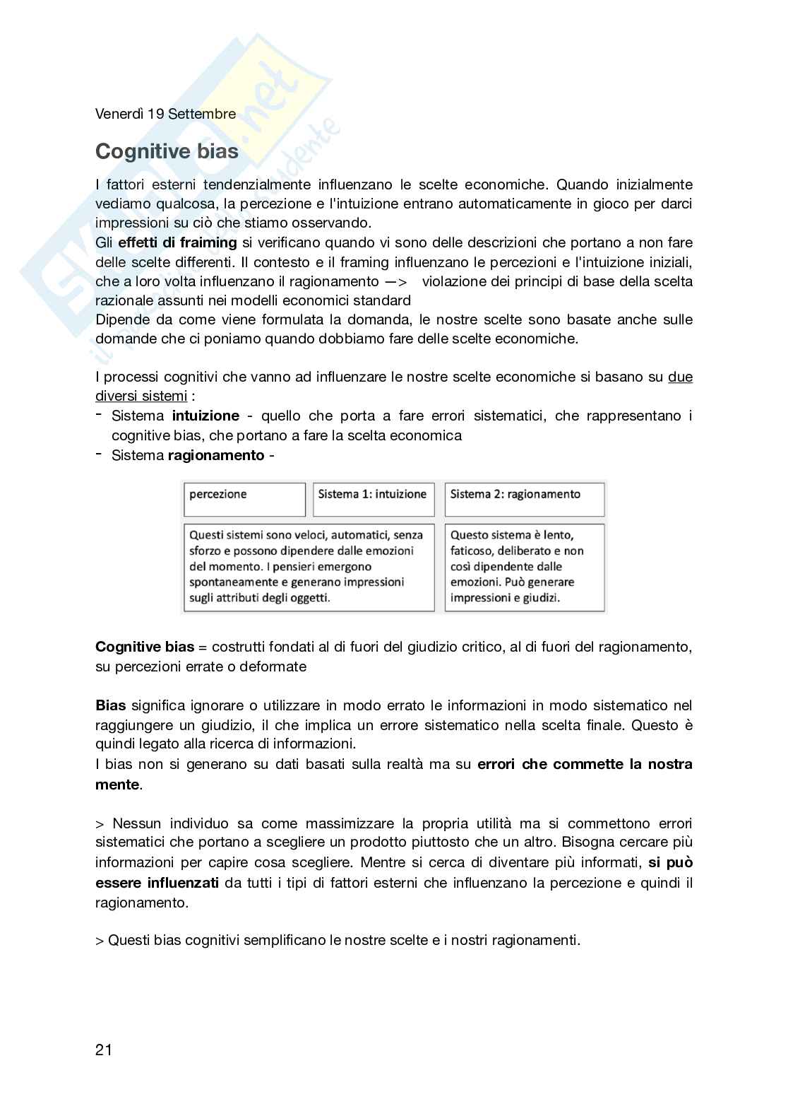 Appunti delle lezioni Fondamenti di economia comportamentale  Pag. 21