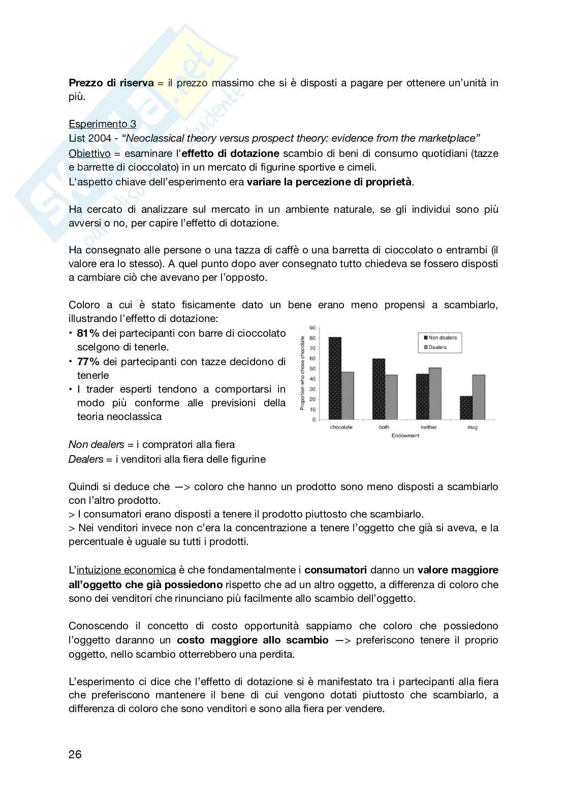 Appunti delle lezioni Fondamenti di economia comportamentale  Pag. 26