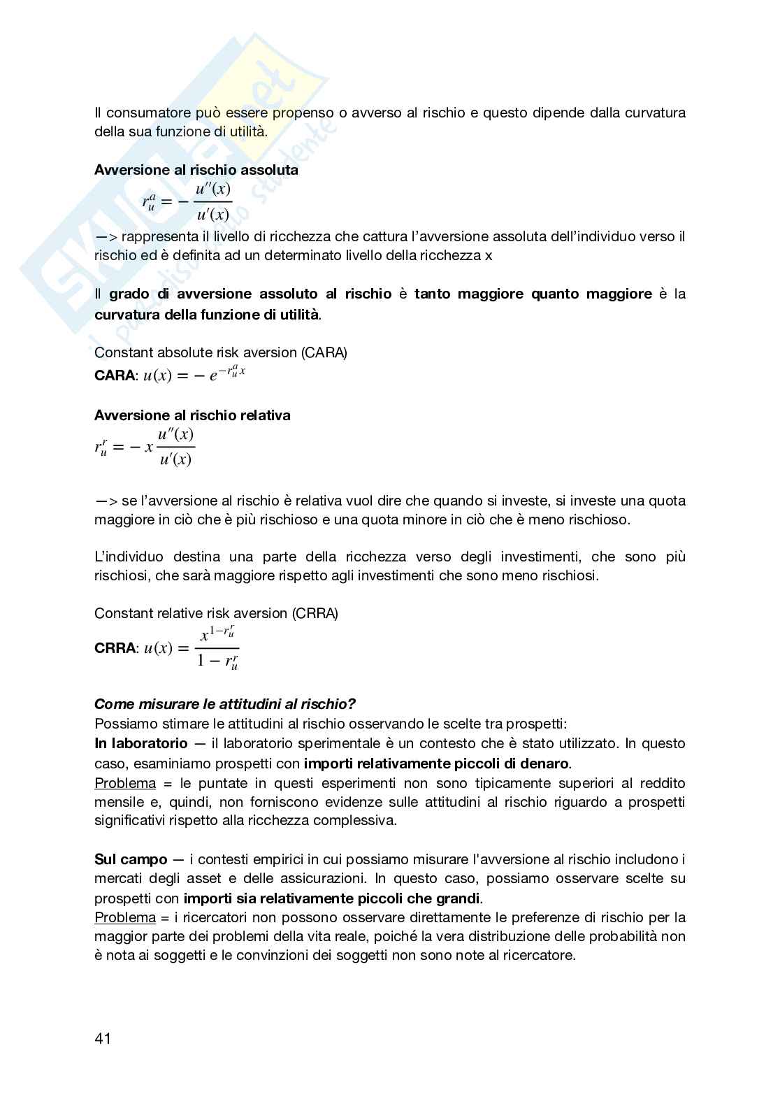 Appunti delle lezioni Fondamenti di economia comportamentale  Pag. 41