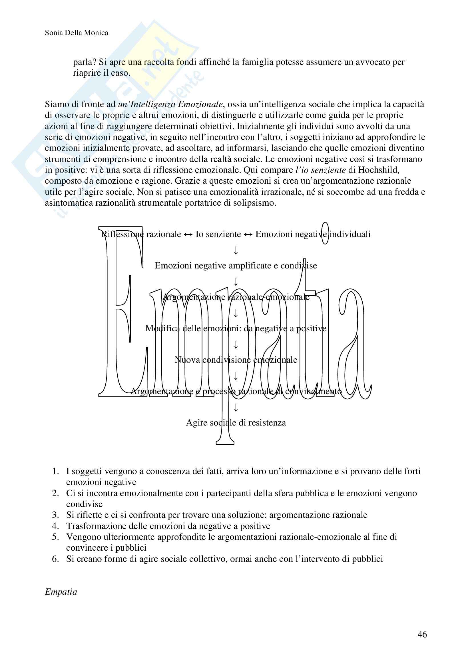 Riassunto esame Sociologia, prof. Cerulo, libro consigliato Il mondo in questione, Jedlowski Pag. 46
