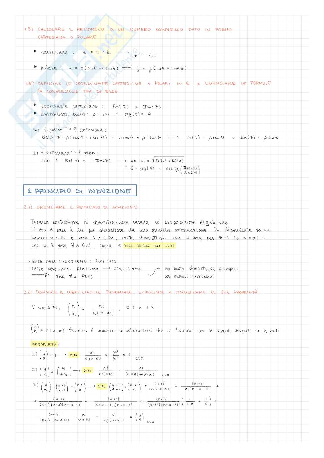 Appunti per l'orale di Algebra lineare   Pag. 2