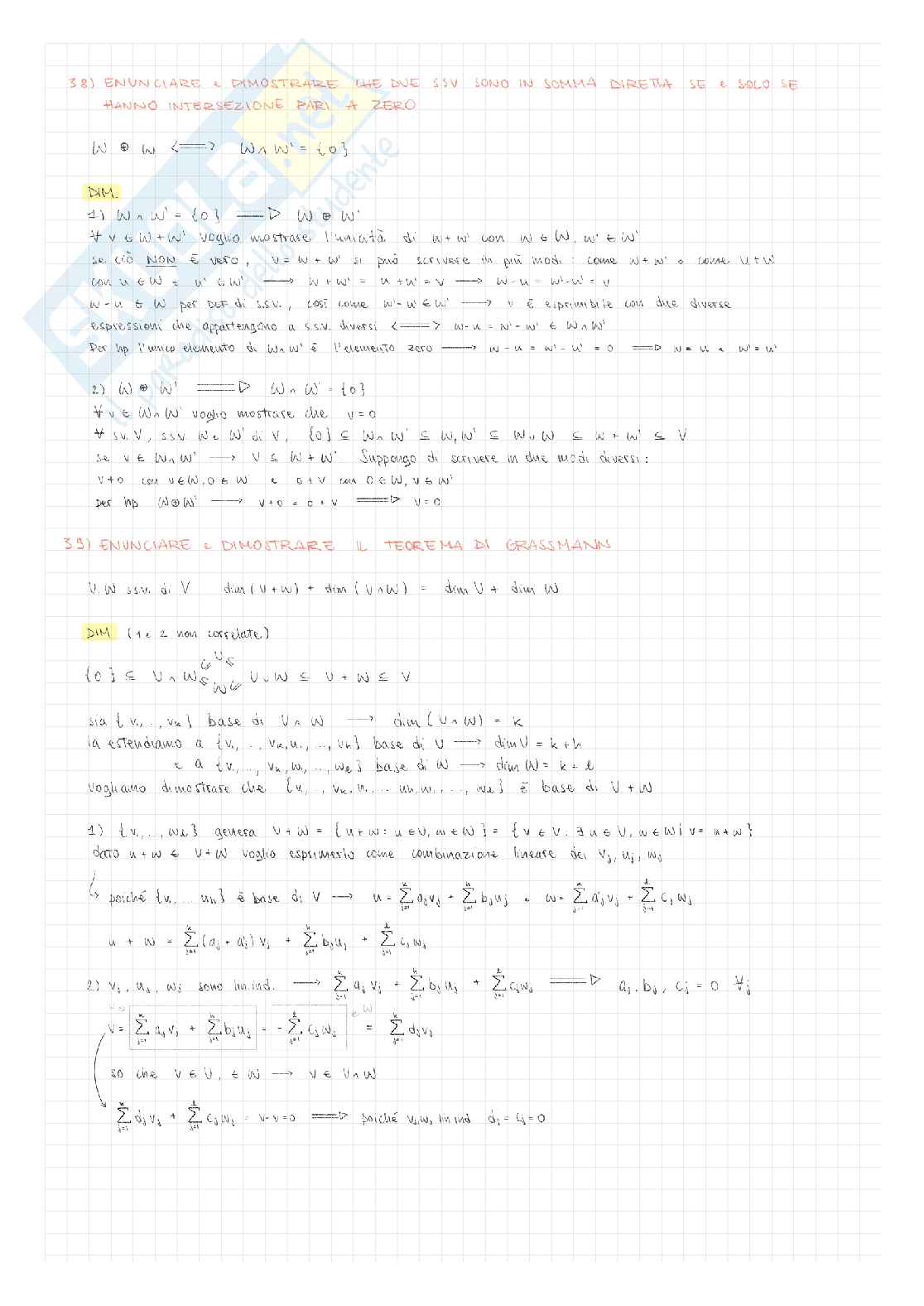 Appunti per l'orale di Algebra lineare   Pag. 6