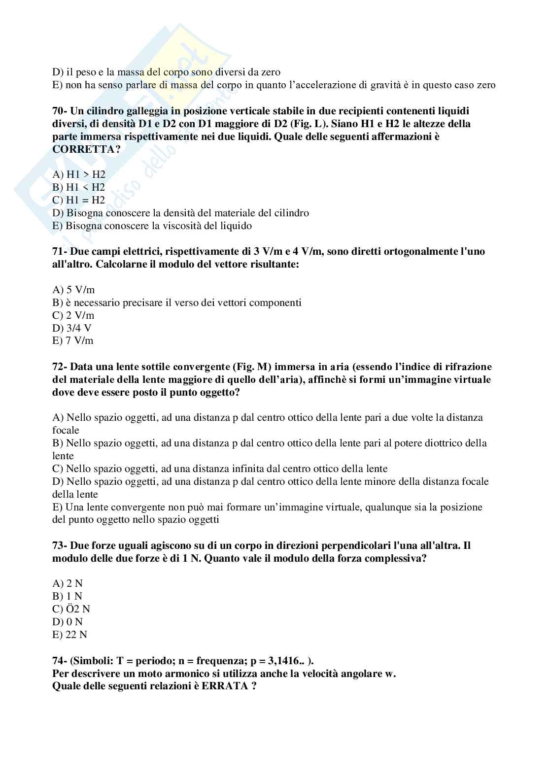 1999 Veterinaria: test di ammissione Pag. 16