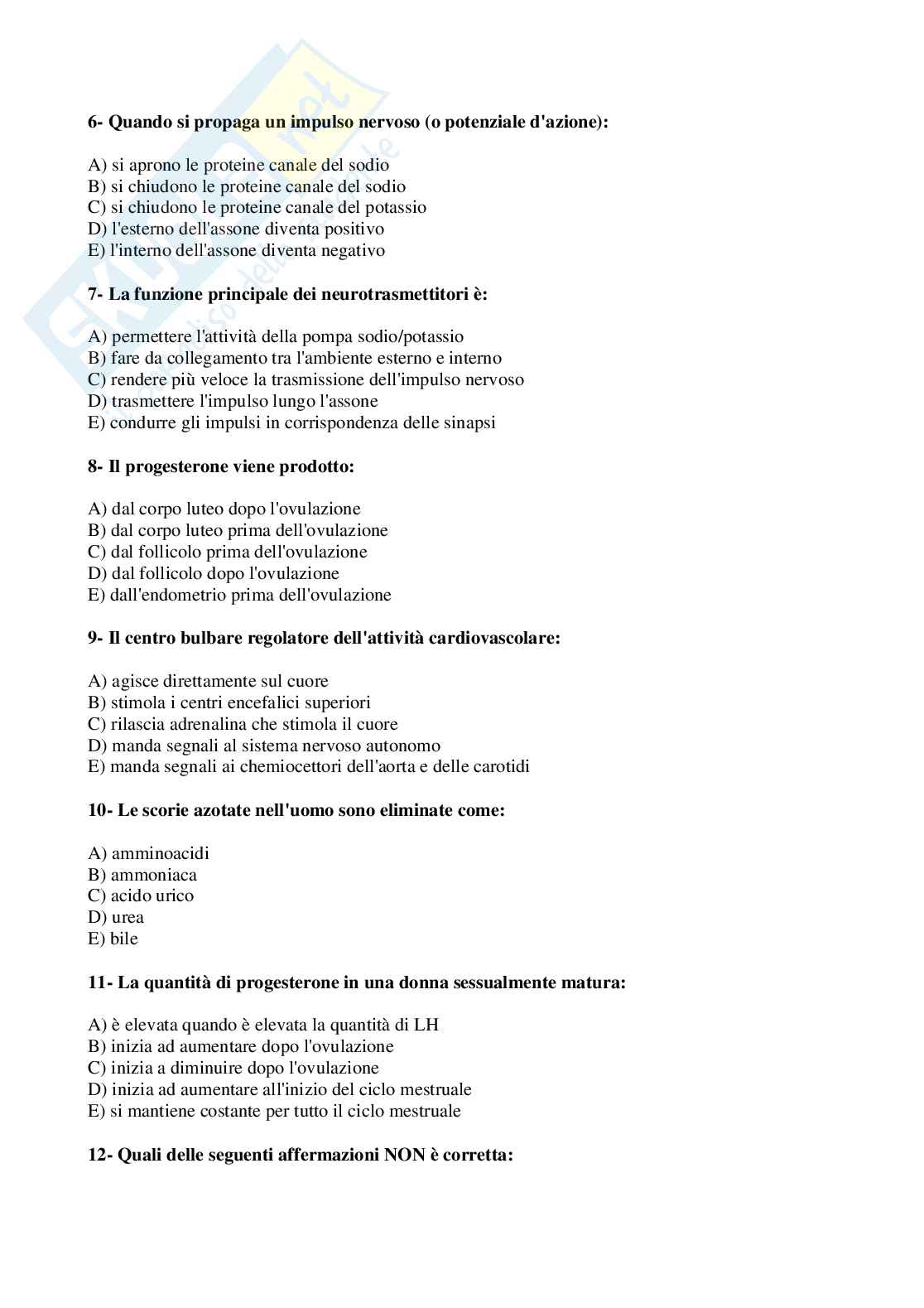 1999 Veterinaria: test di ammissione Pag. 2