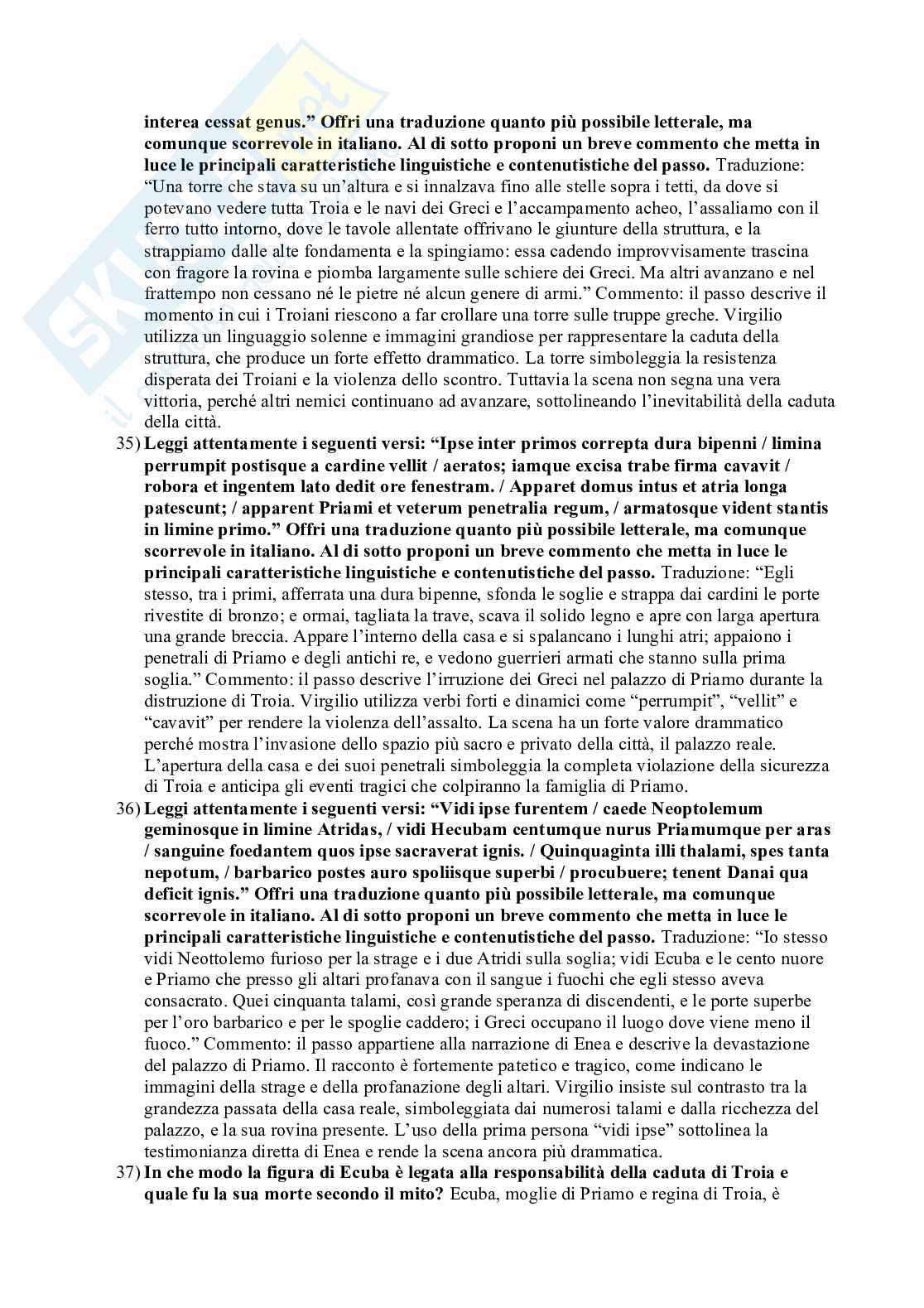 Risposte aperte Letteratura latina 1 Pag. 11