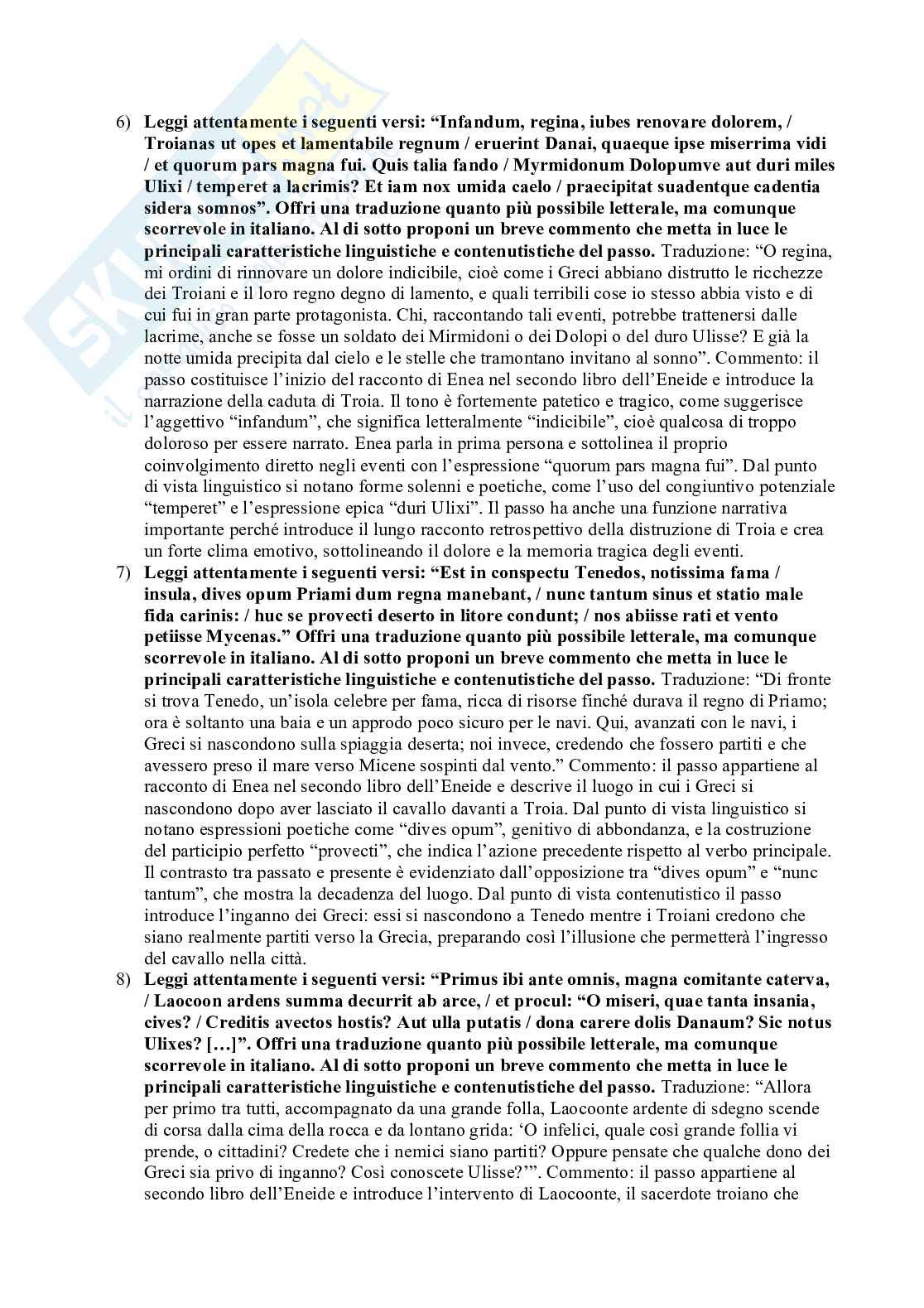 Risposte aperte Letteratura latina 1 Pag. 2