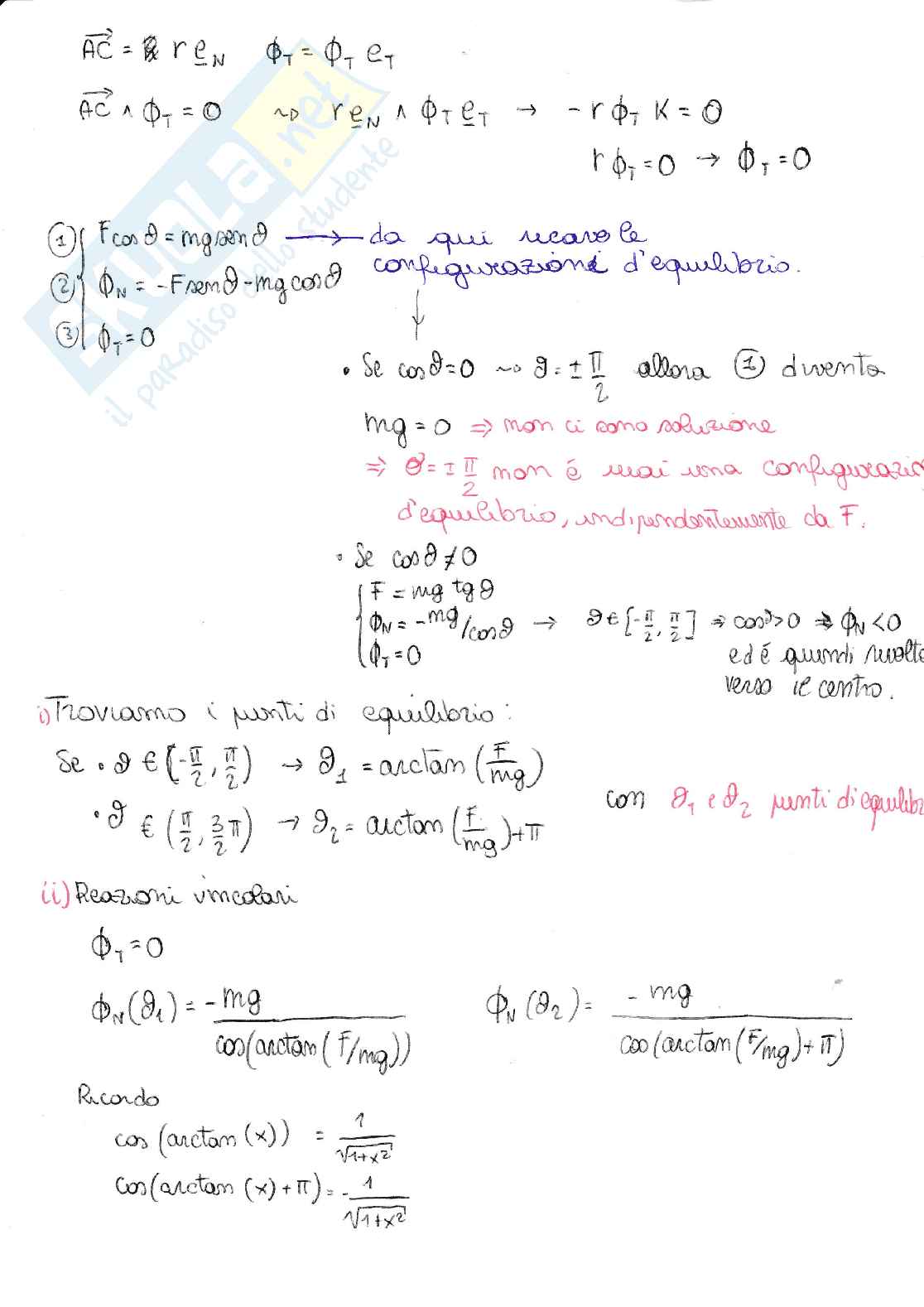 Esercitazioni Meccanica Razionale Pag. 16