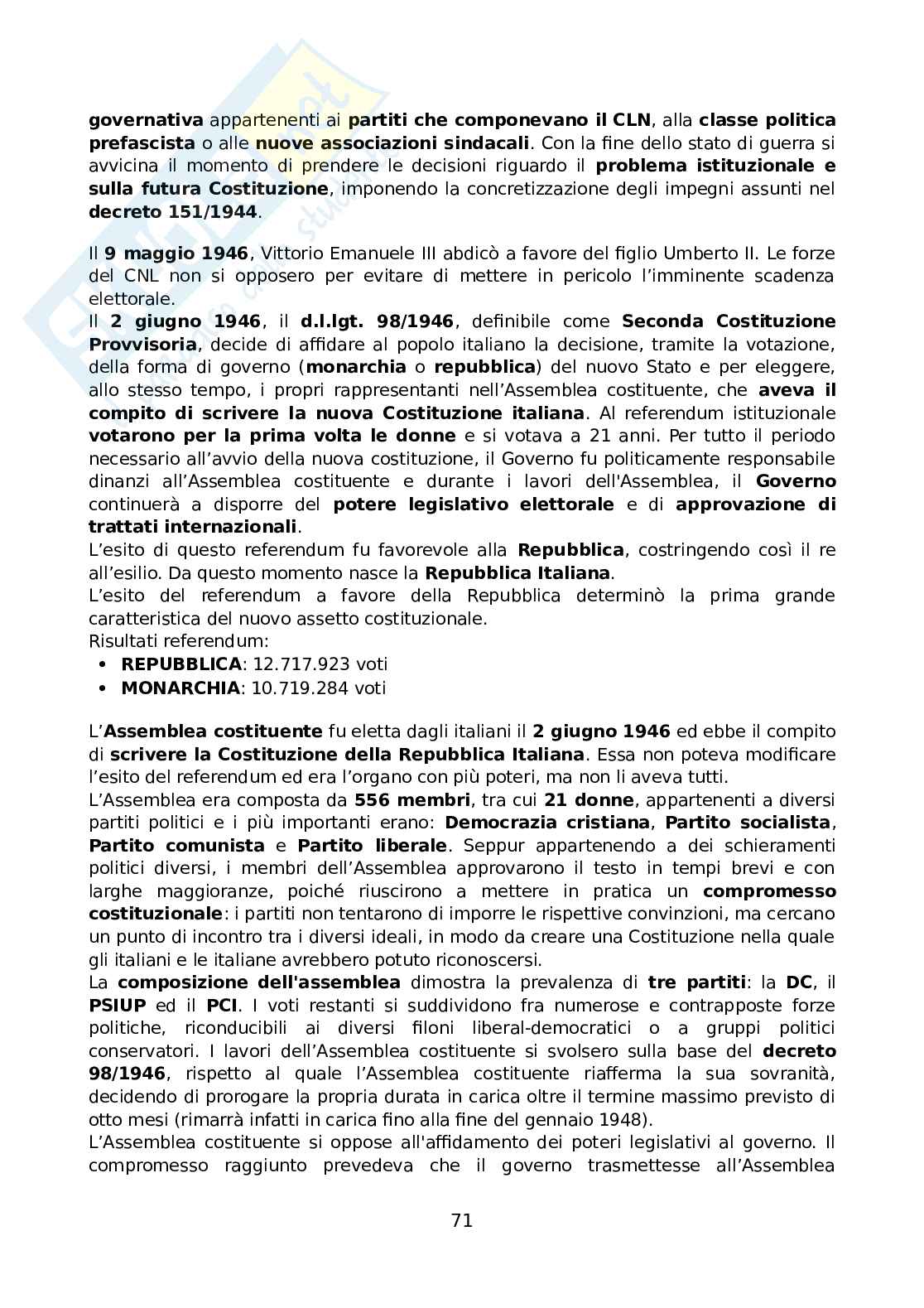 Diritto costituzionale generale Pag. 71