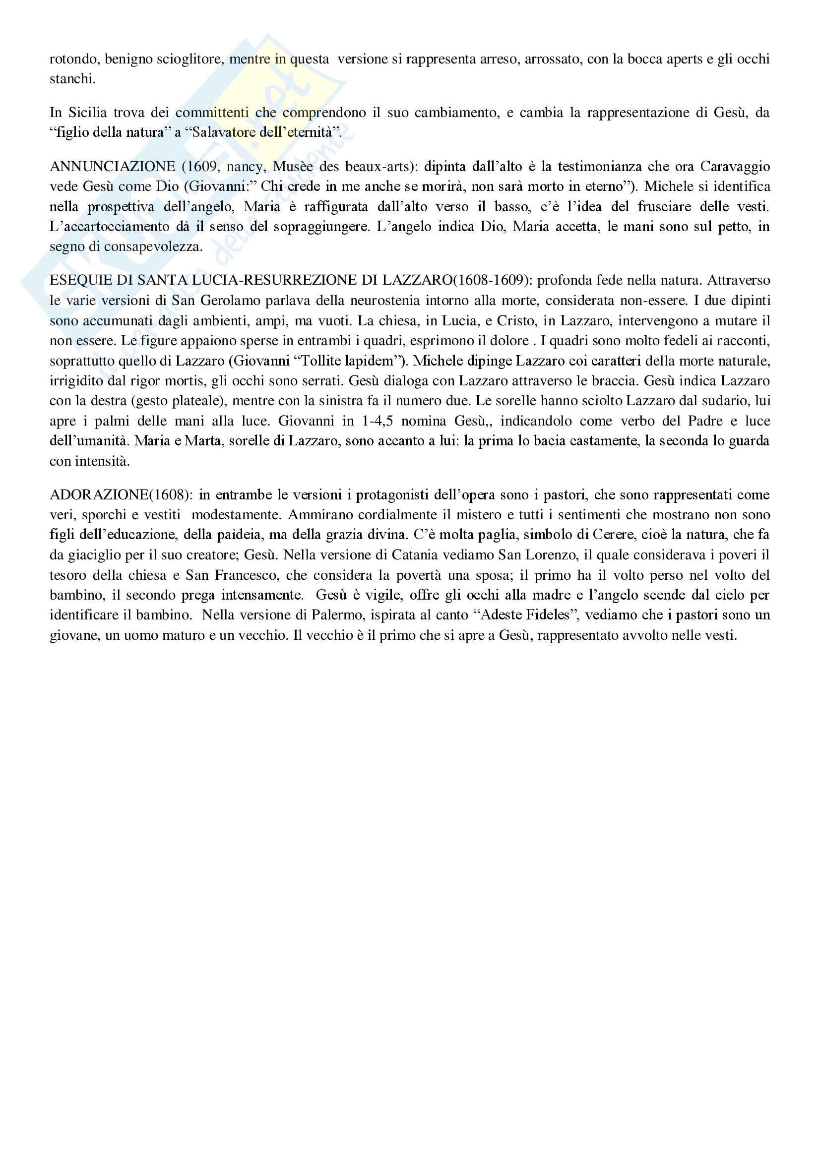 Caravaggio, Storia dell'arte moderna Pag. 11