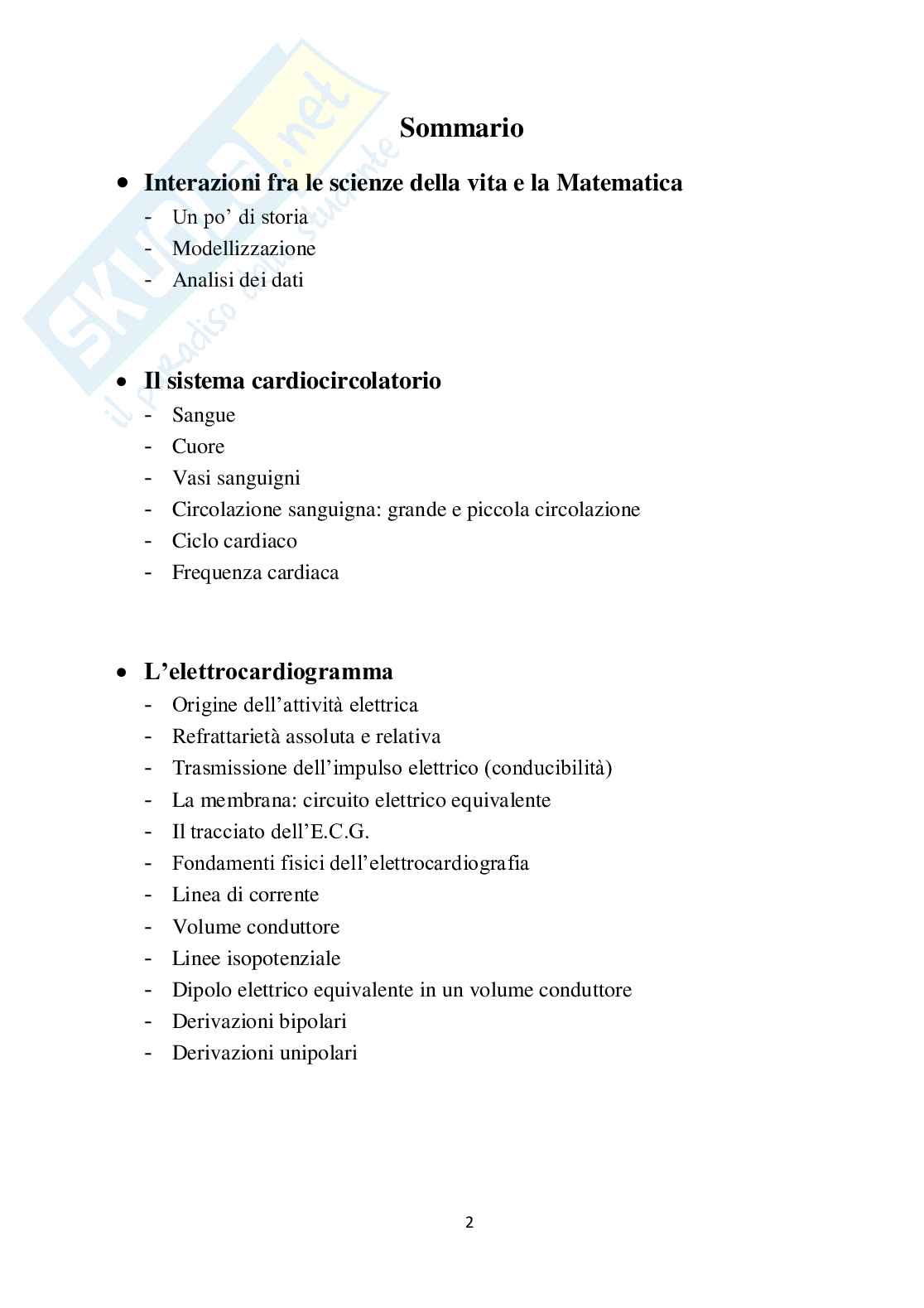 L'elettrocardiogramma: tra medicina e matematica Pag. 2