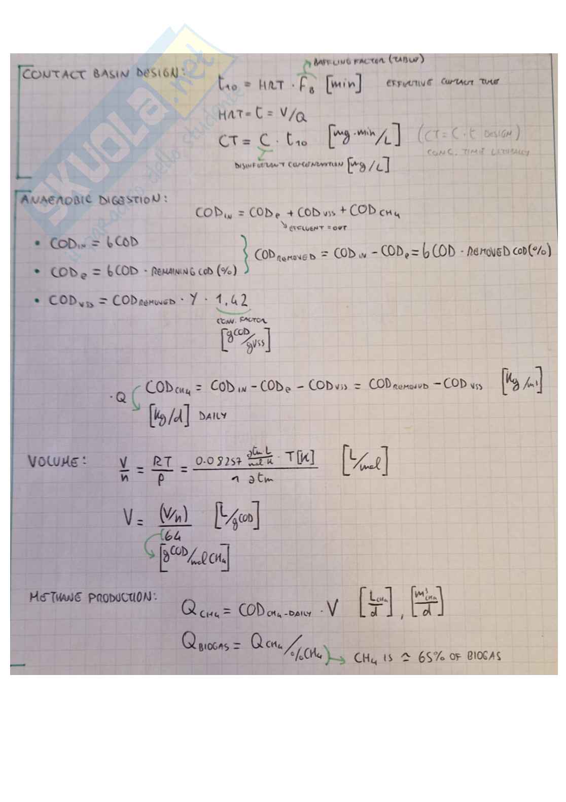 Formulario di Water and wastewater treatment (intero corso per Environmental engineering) Pag. 11