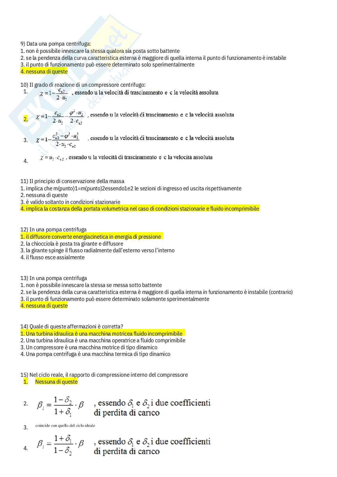 Macchine e sistemi energetici – Esercizi svolti e domande teoriche chiuse fuori paniere – A.A. 2025/2026 Pag. 11