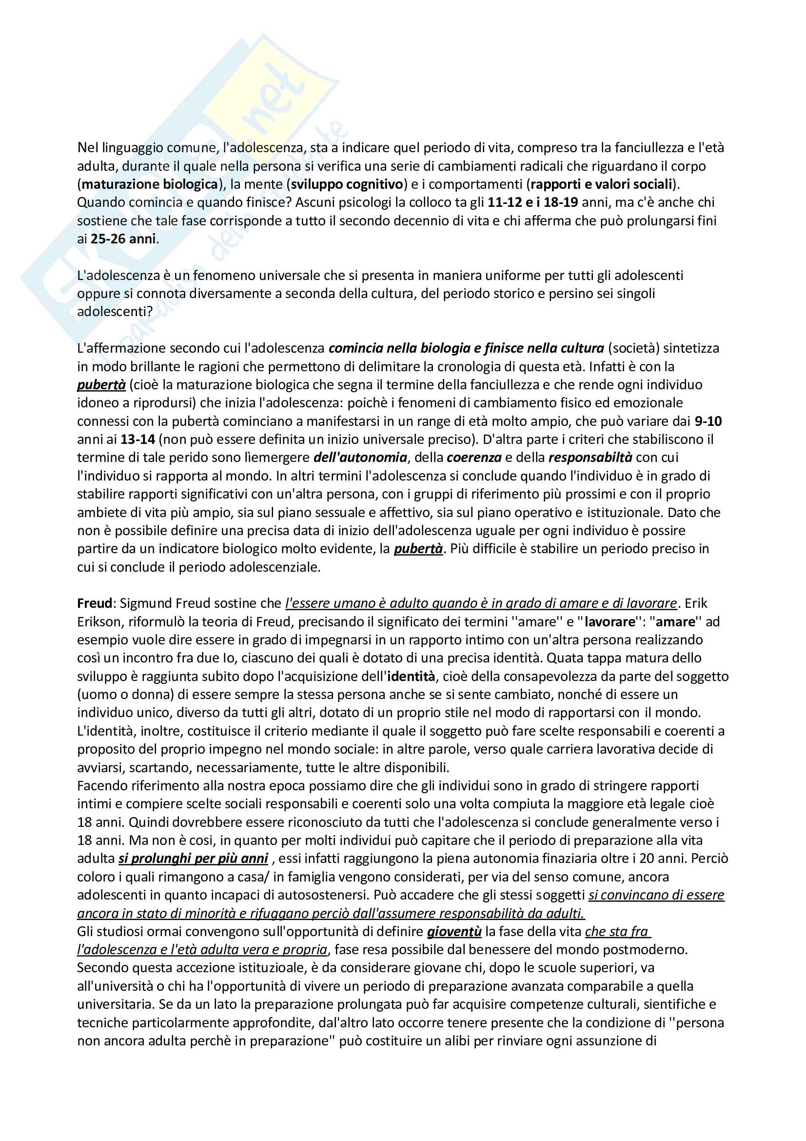 Appunti per psicologia dello sviluppo - approfondimenti Pag. 2