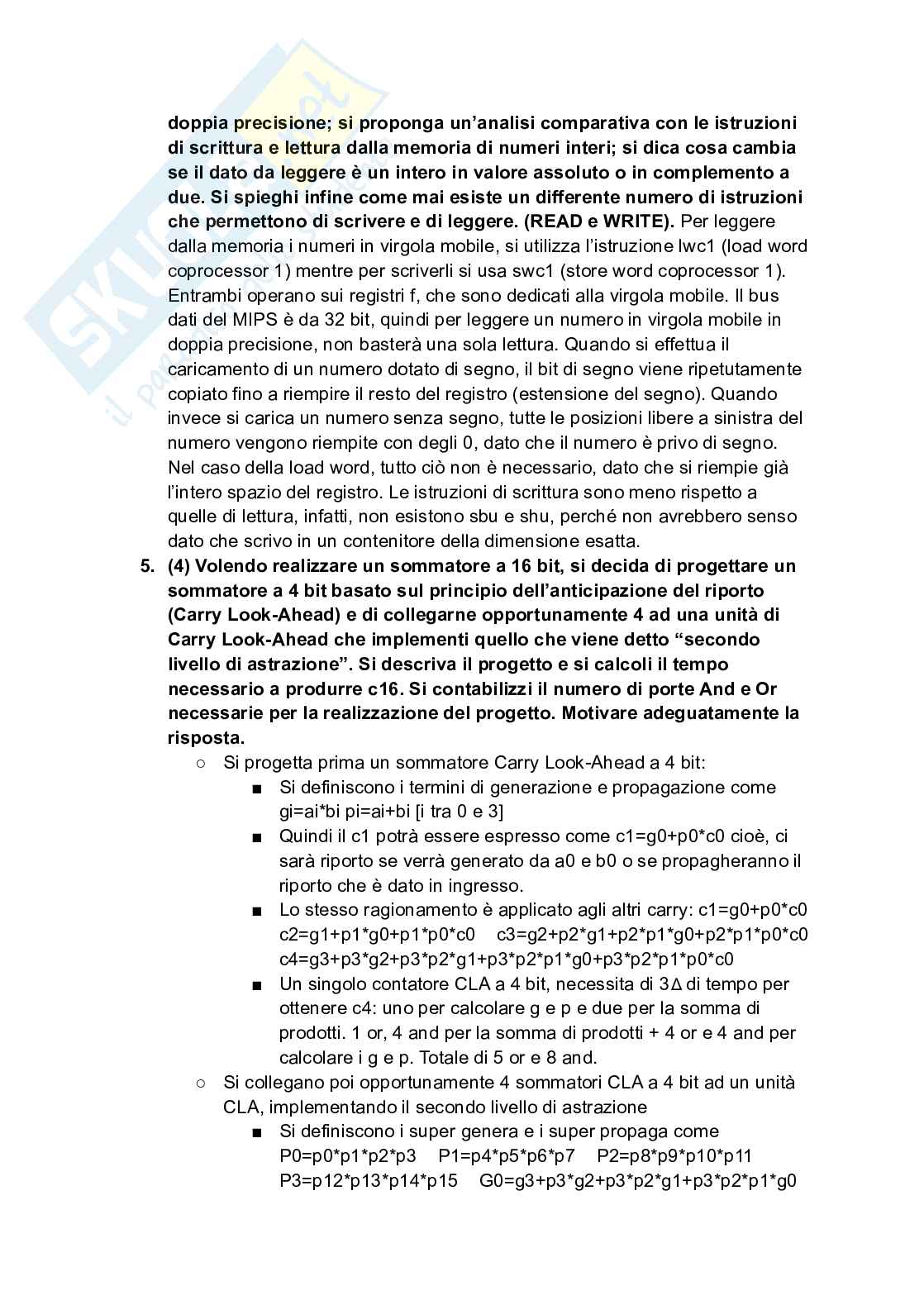 Appunti di Architettura dei calcolatori Pag. 16