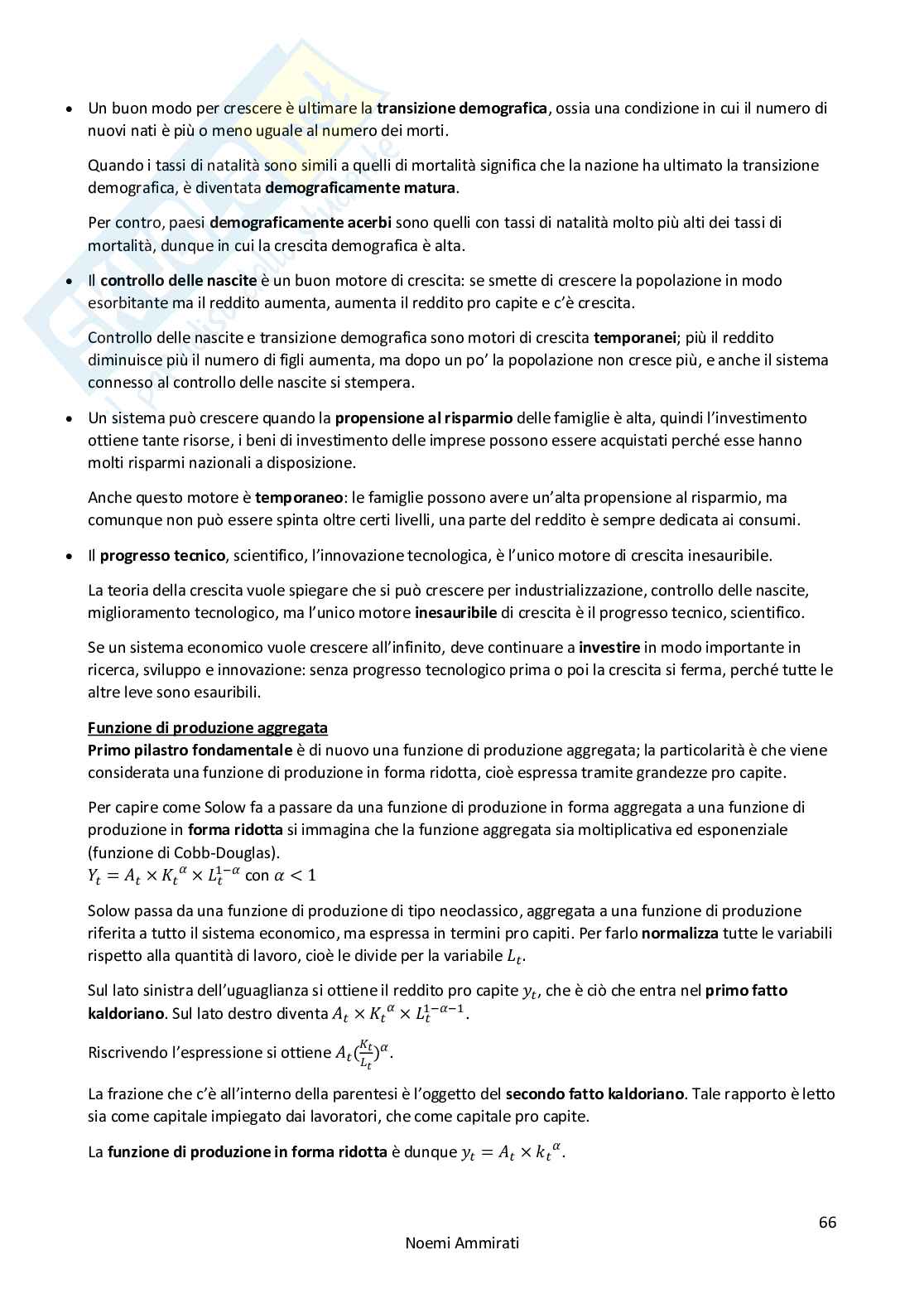 Variabili macroeconomiche, teorie del ciclo economico Pag. 66