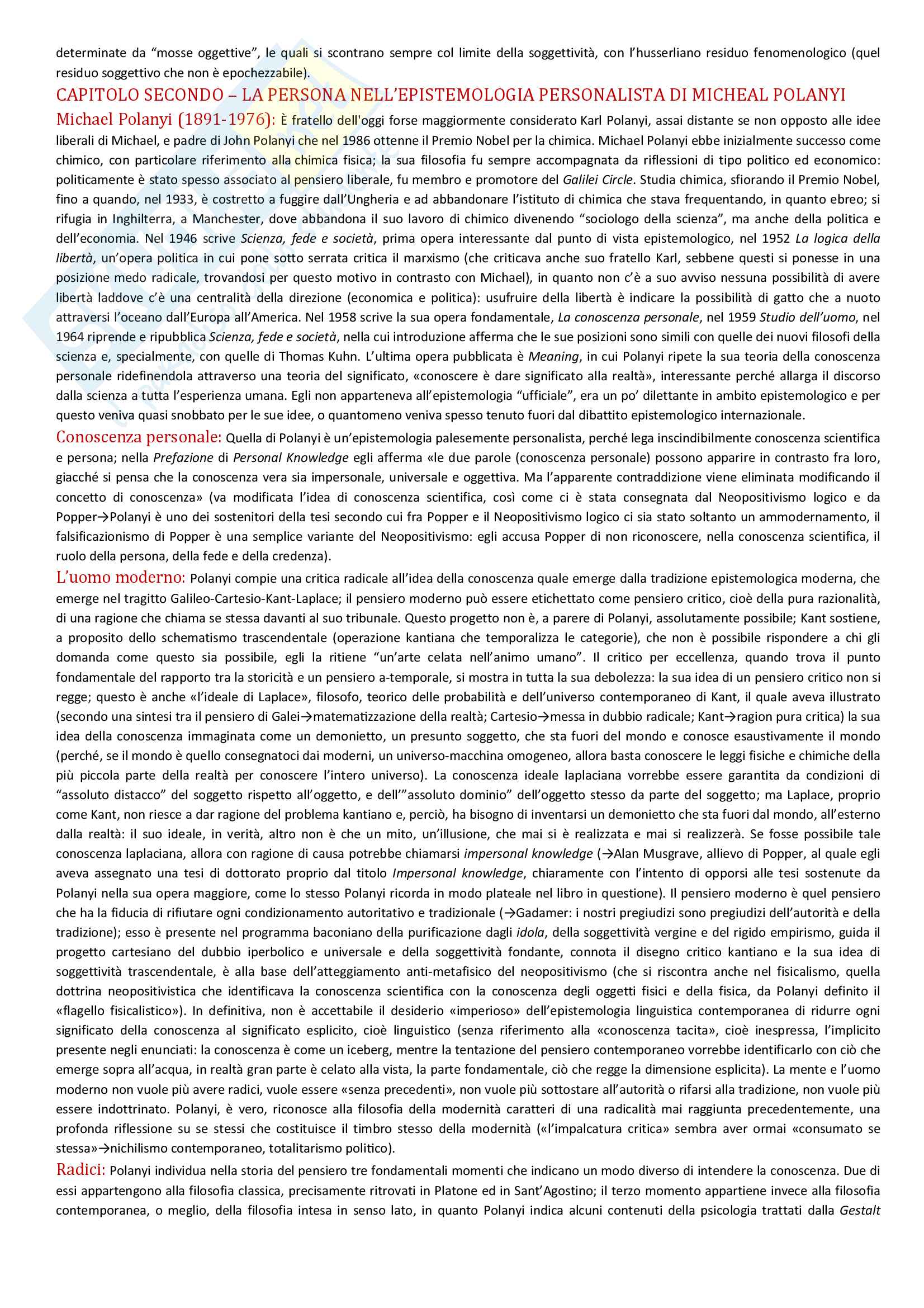 Corso Monografico: Rapporto tra Epistemologia e Persona - Carlo Vinti Pag. 2