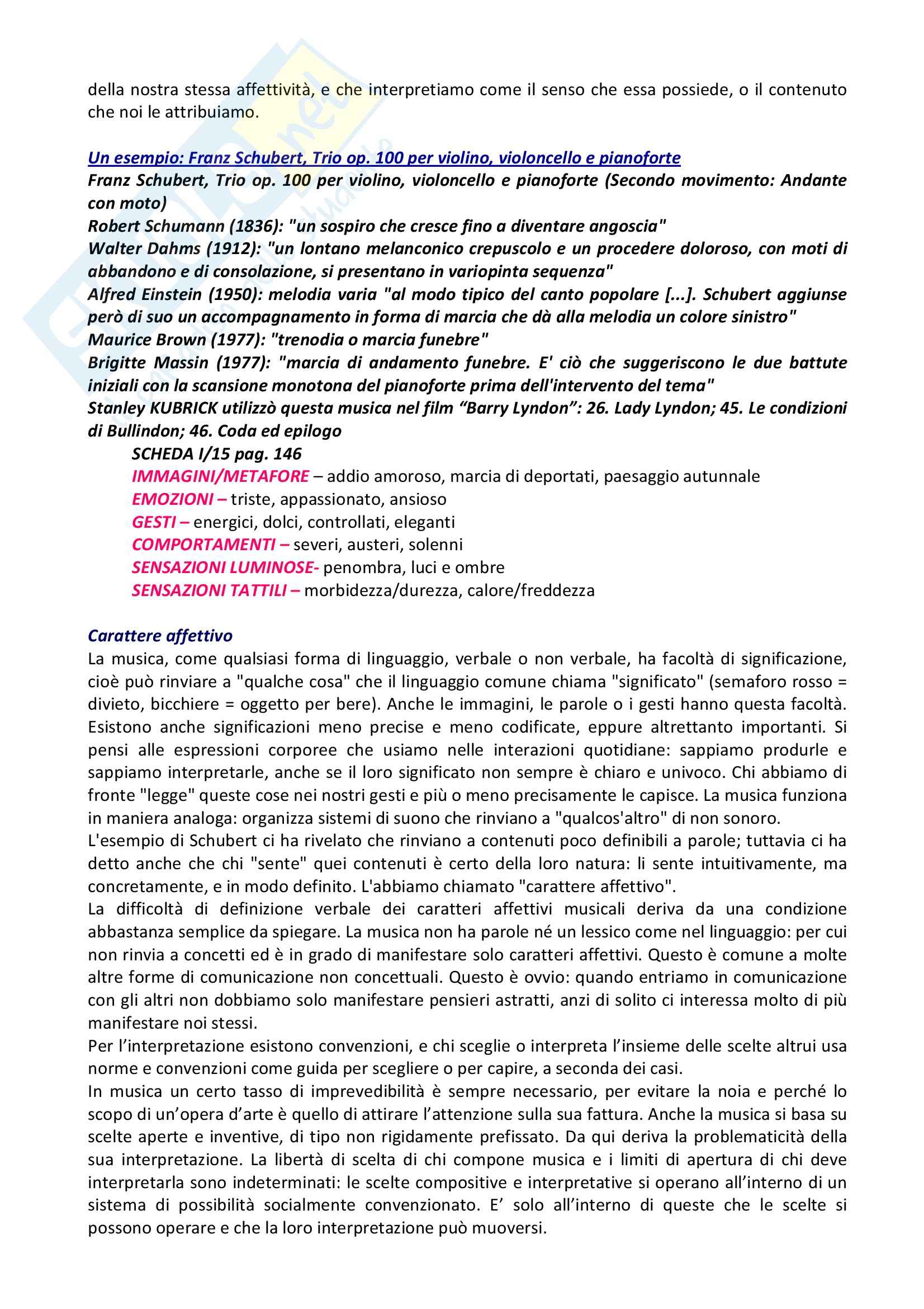 Riassunto esame Musica, prof. indefinito, libro consigliato L'Orecchio Intelligente, Baroni Pag. 2