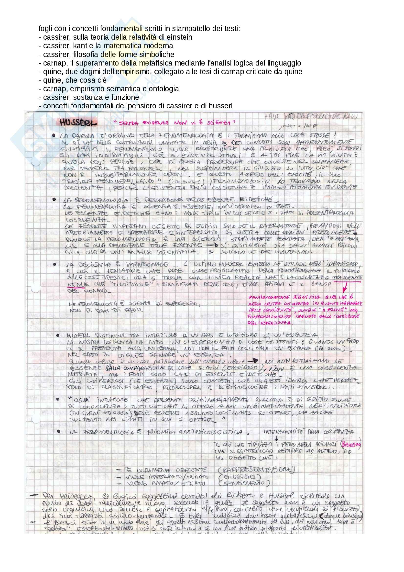 Riassunto esame Filosofia della Scienza, prof. Lupacchini, libro consigliato Sulla Teoria della Relatività di Einstein, Cassirer Pag. 2