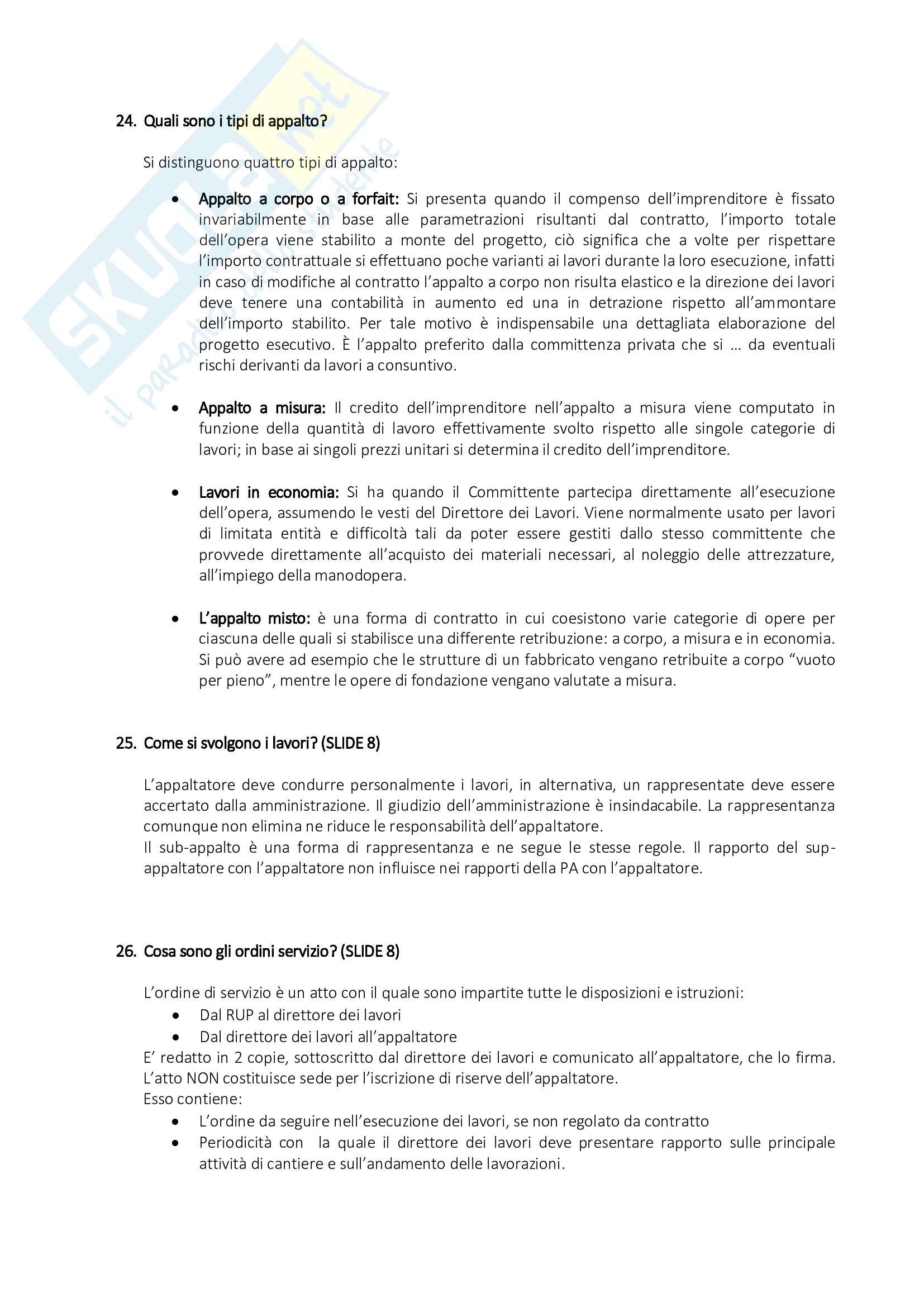 Organizzazione del Cantiere - Risposte alle Domande di Esame Pag. 11