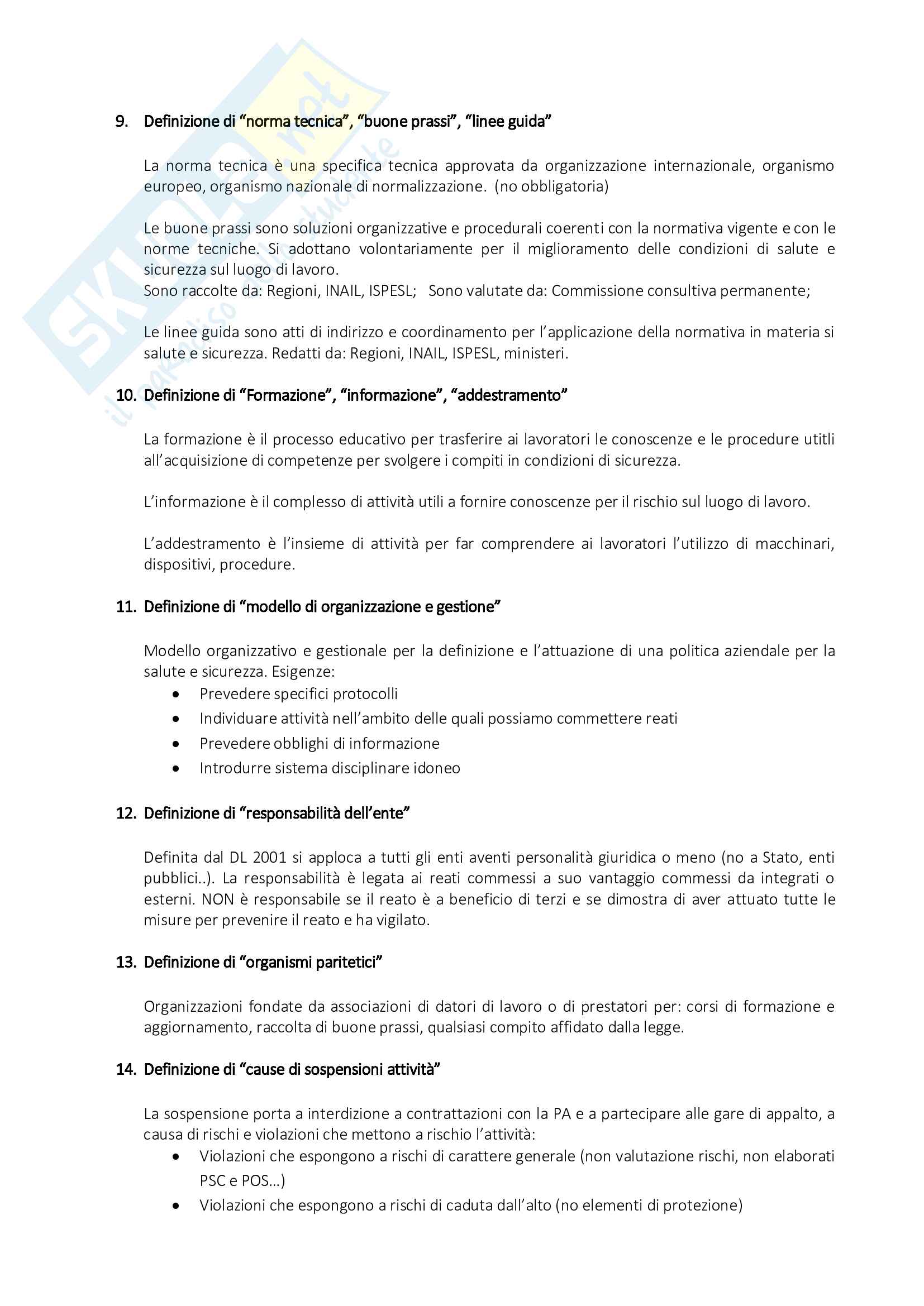 Organizzazione del Cantiere - Risposte alle Domande di Esame Pag. 36