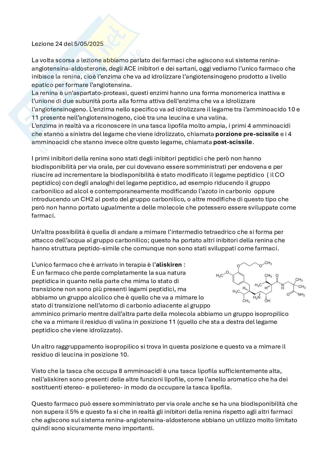 Apputi esame lezioni 24-28 su 33 di Chimica farmaceutica e tossicologica 2  Pag. 1