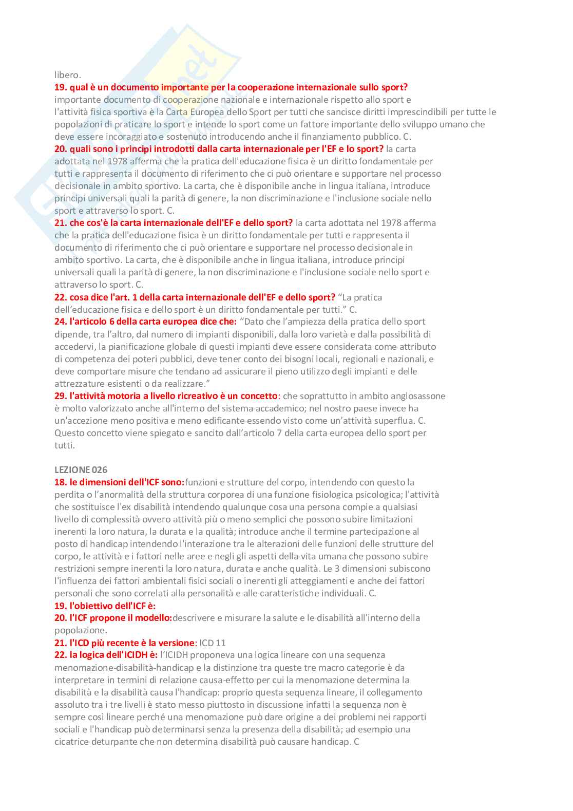 Paniere Attività motorie preventive e adattate - (2026) - Risposte aperte corrette  Pag. 21