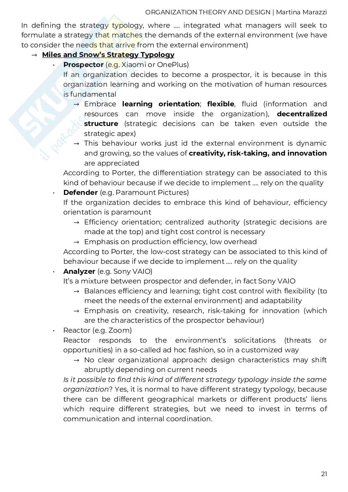 Organizational Theory and Design Pag. 21