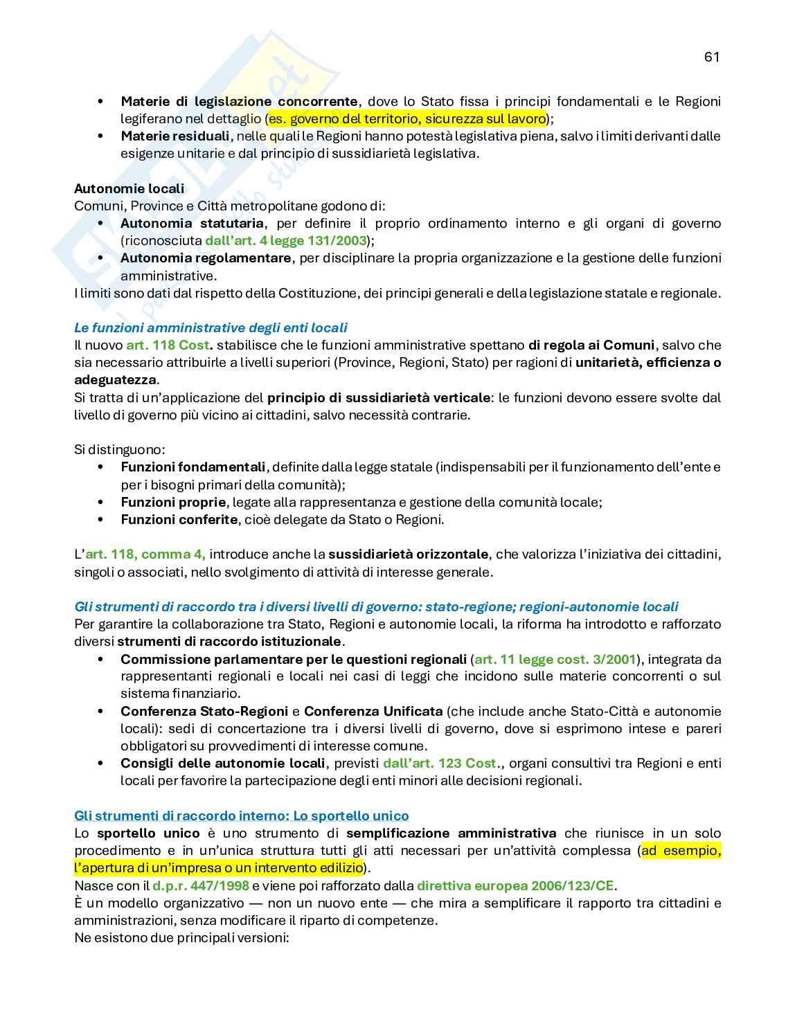 Diritto amministrativo 1 - primo parziale Pag. 61