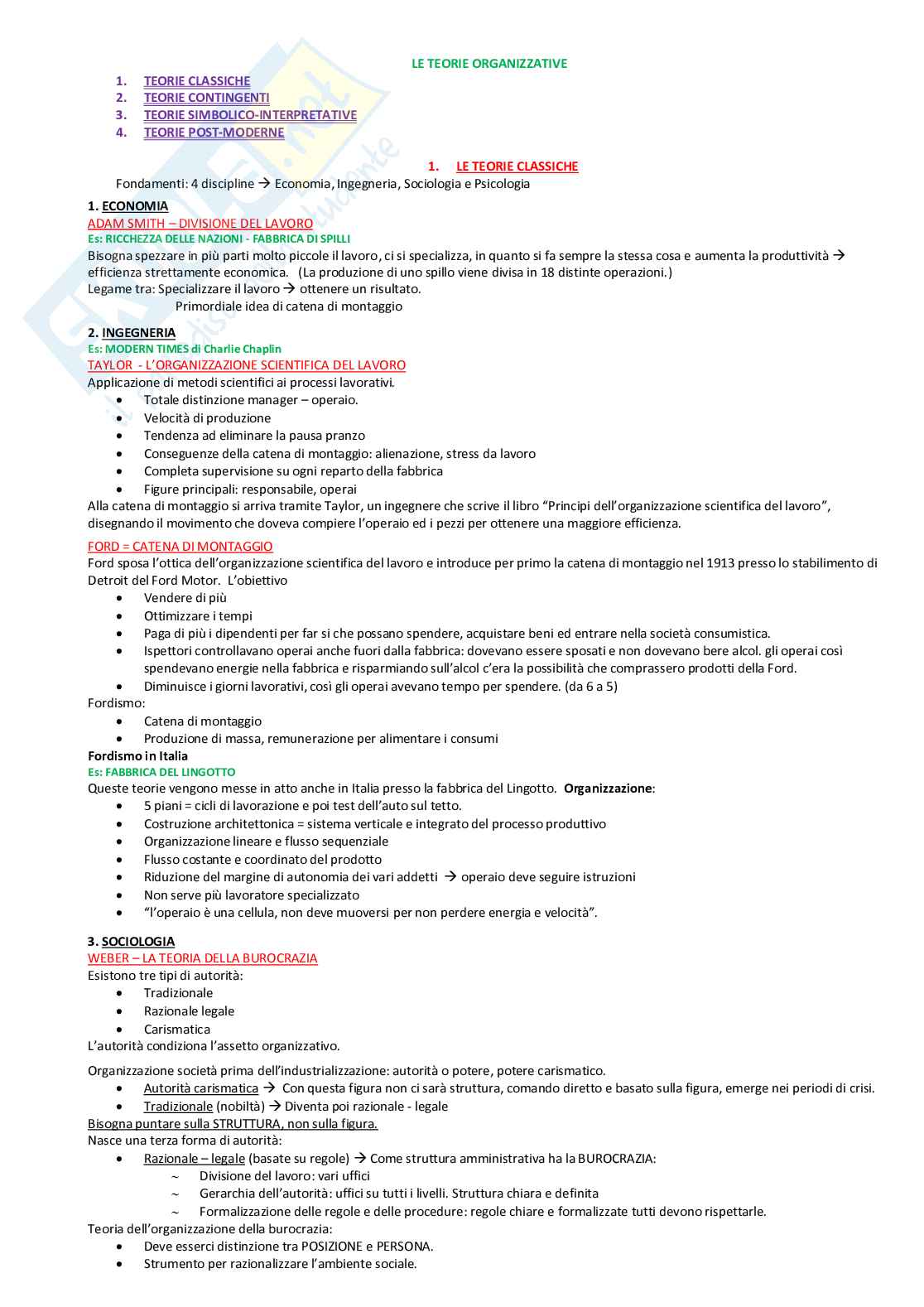 Appunti di organizzazione aziendale e casi di organizzazione aziendale Pag. 2
