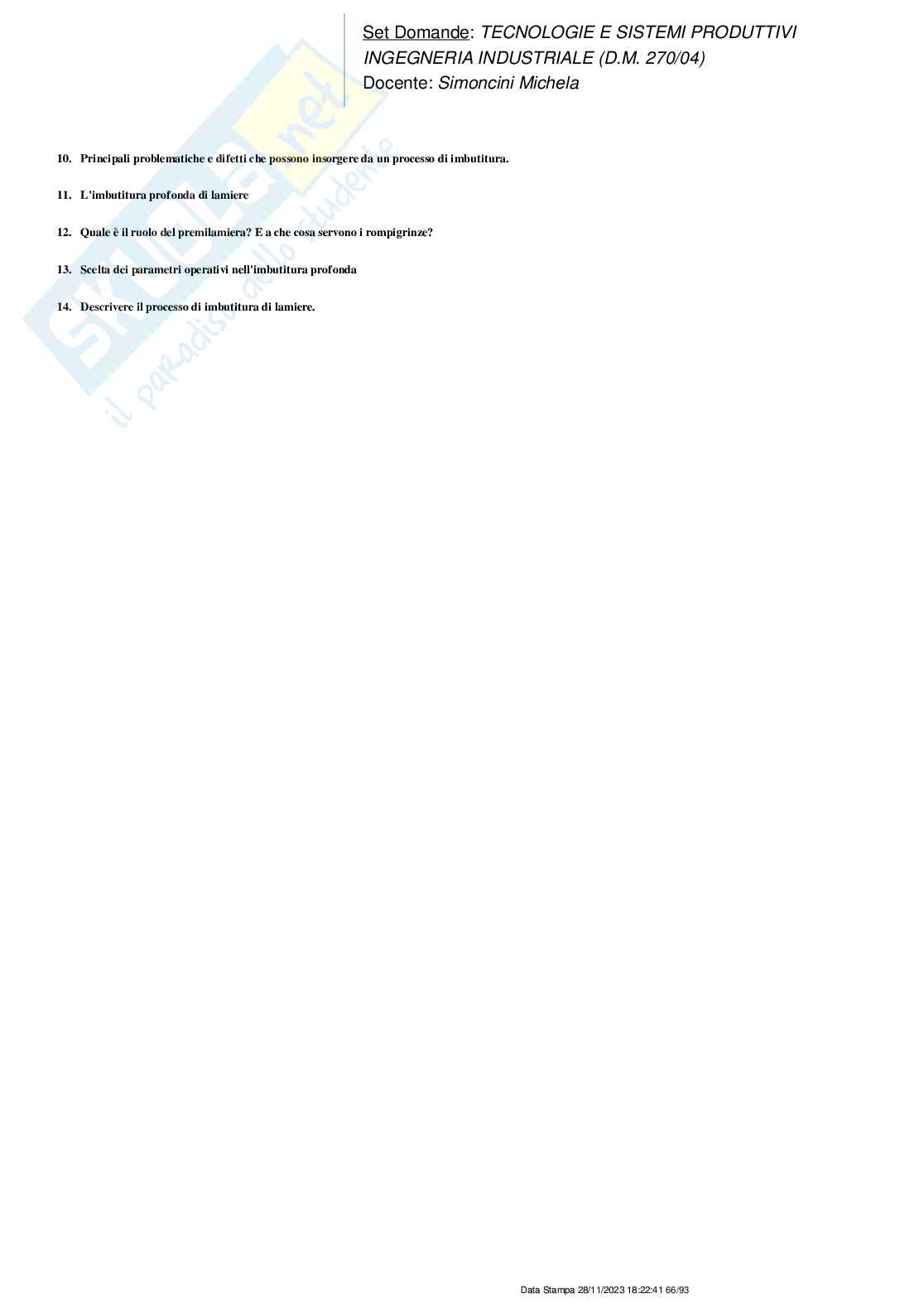 Paniere nuovo completo di Tecnologie e sistemi produttivi  Pag. 66