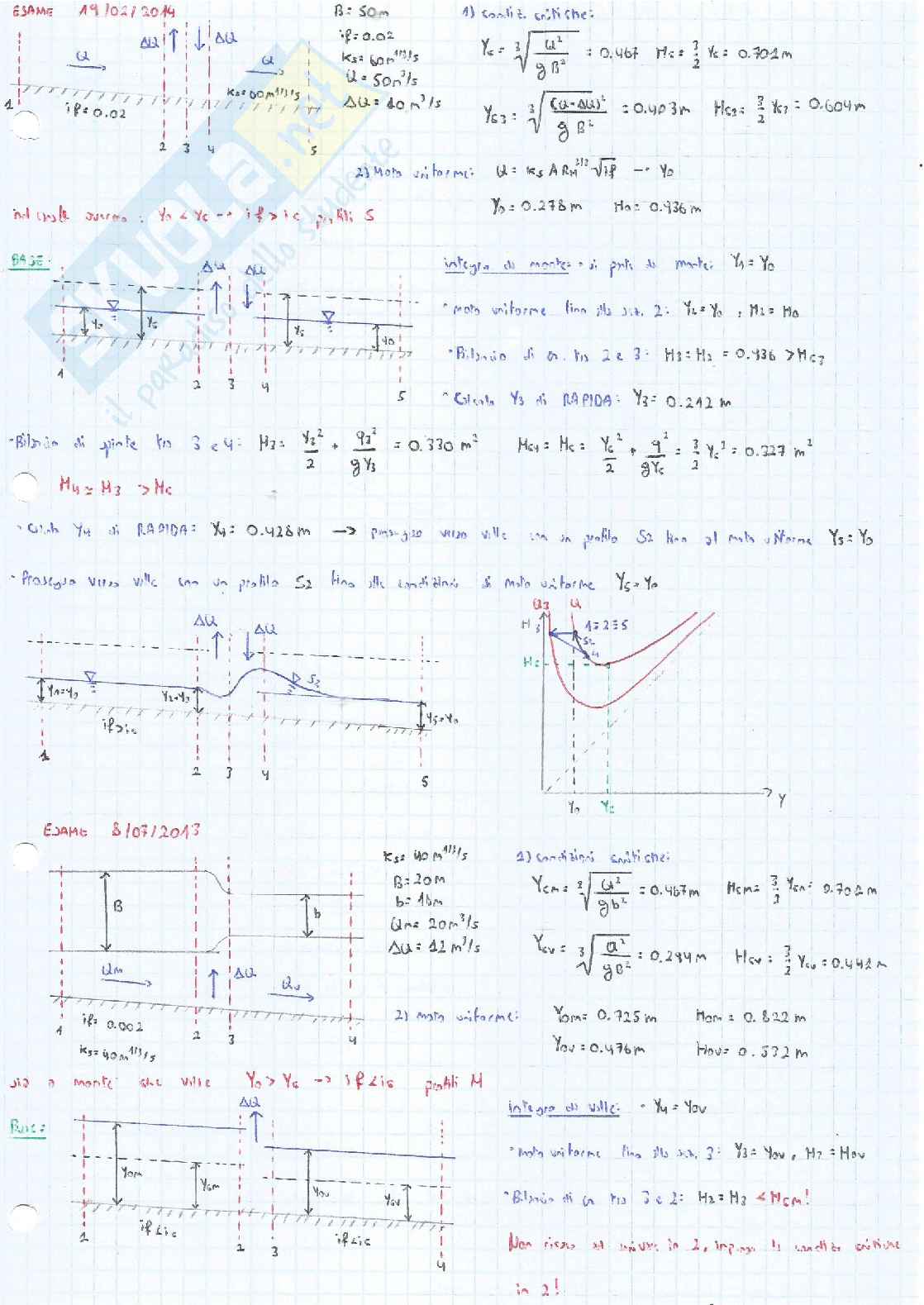 Esami scritti di Complementi di idraulica Pag. 11
