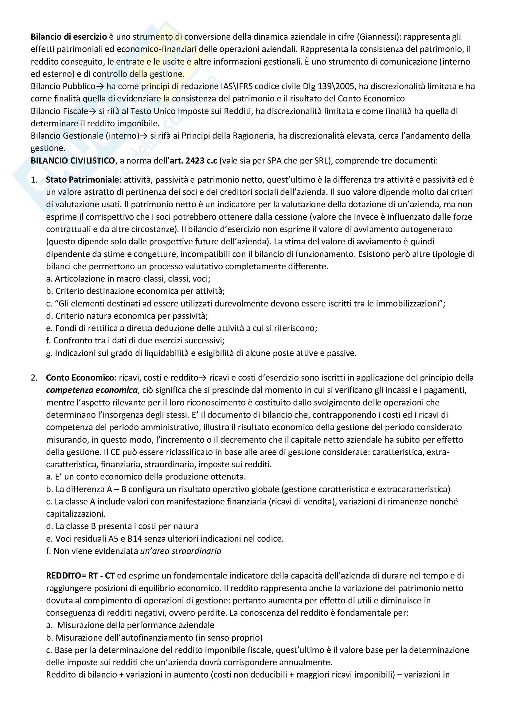 Economia aziendale 2, appunti integrati Pag. 1