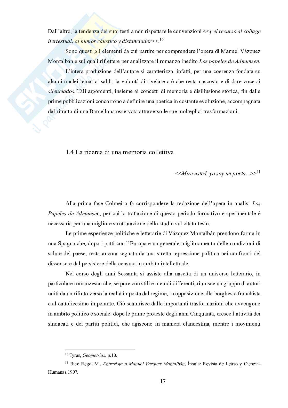 Tra autobiografia e impegno politico:  il caso di “Los papeles de Admunsen” nella genesi della narrativa di  Manuel Vázquez Montalbán Pag. 16