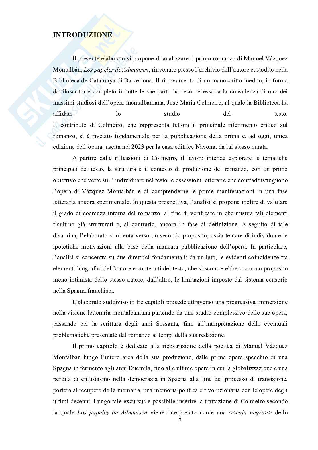 Tra autobiografia e impegno politico:  il caso di “Los papeles de Admunsen” nella genesi della narrativa di  Manuel Vázquez Montalbán Pag. 6