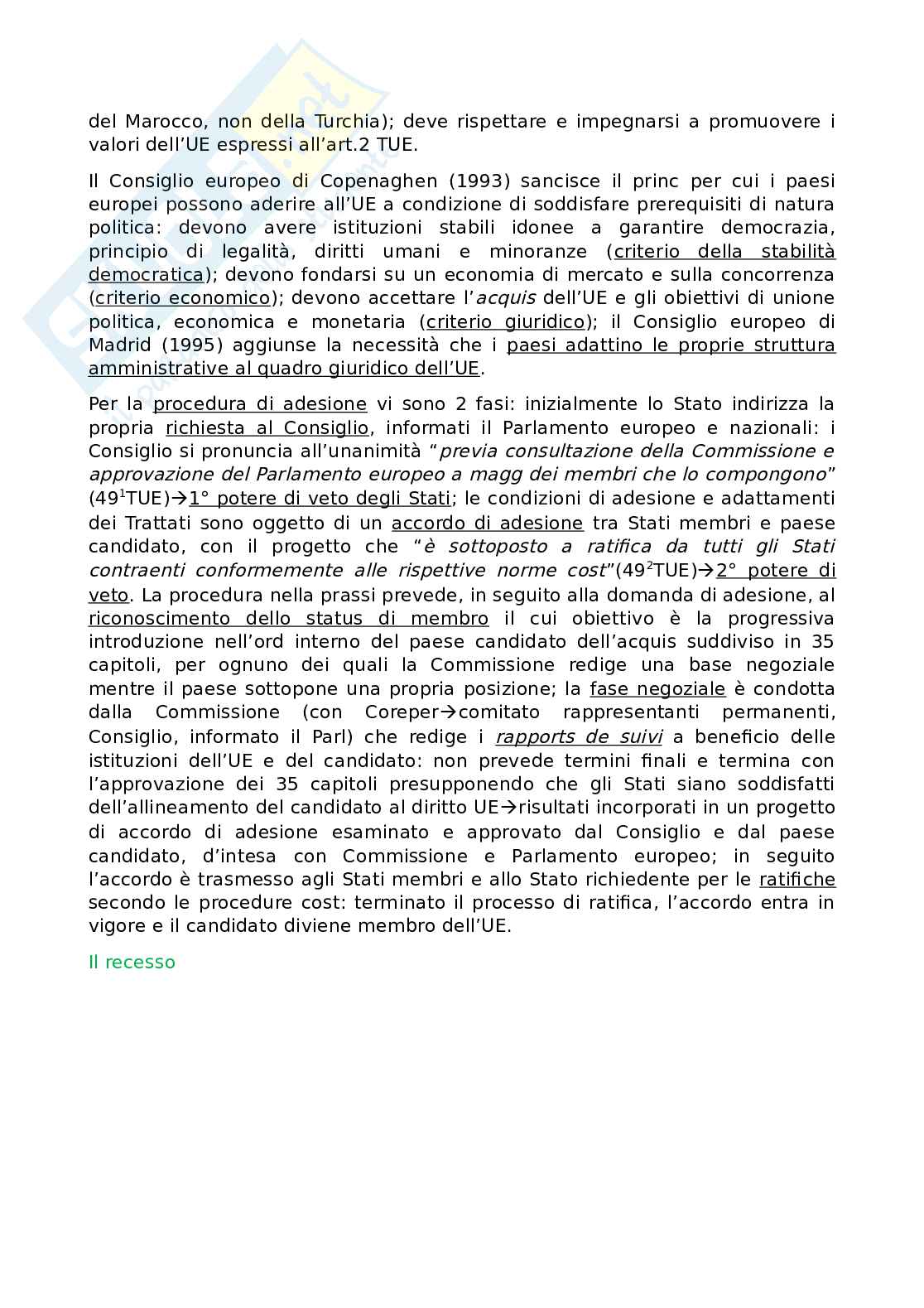 Riassunto esame Diritto dell'Unione Europea, prof Baratta, libro consigliato Il sistema istituzionale dell'Unione Europea - cap 1-8 Pag. 6