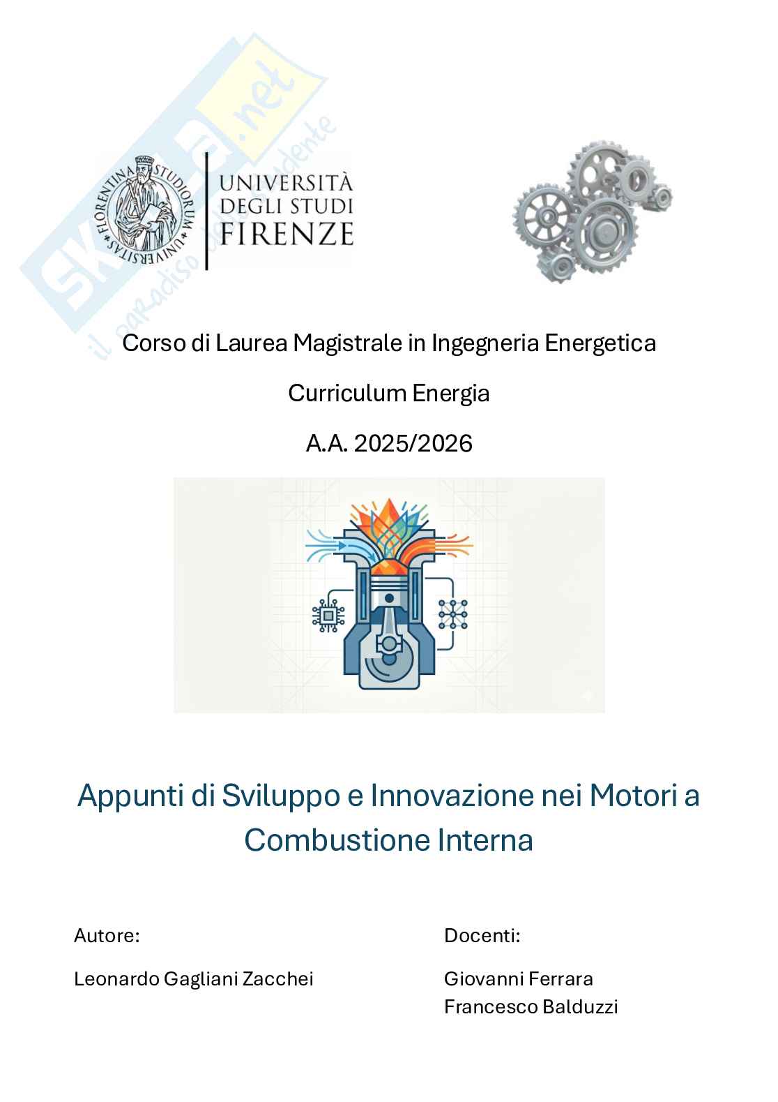 Appunti di Sviluppo e innovazione nei motori a combustione interna  Pag. 1