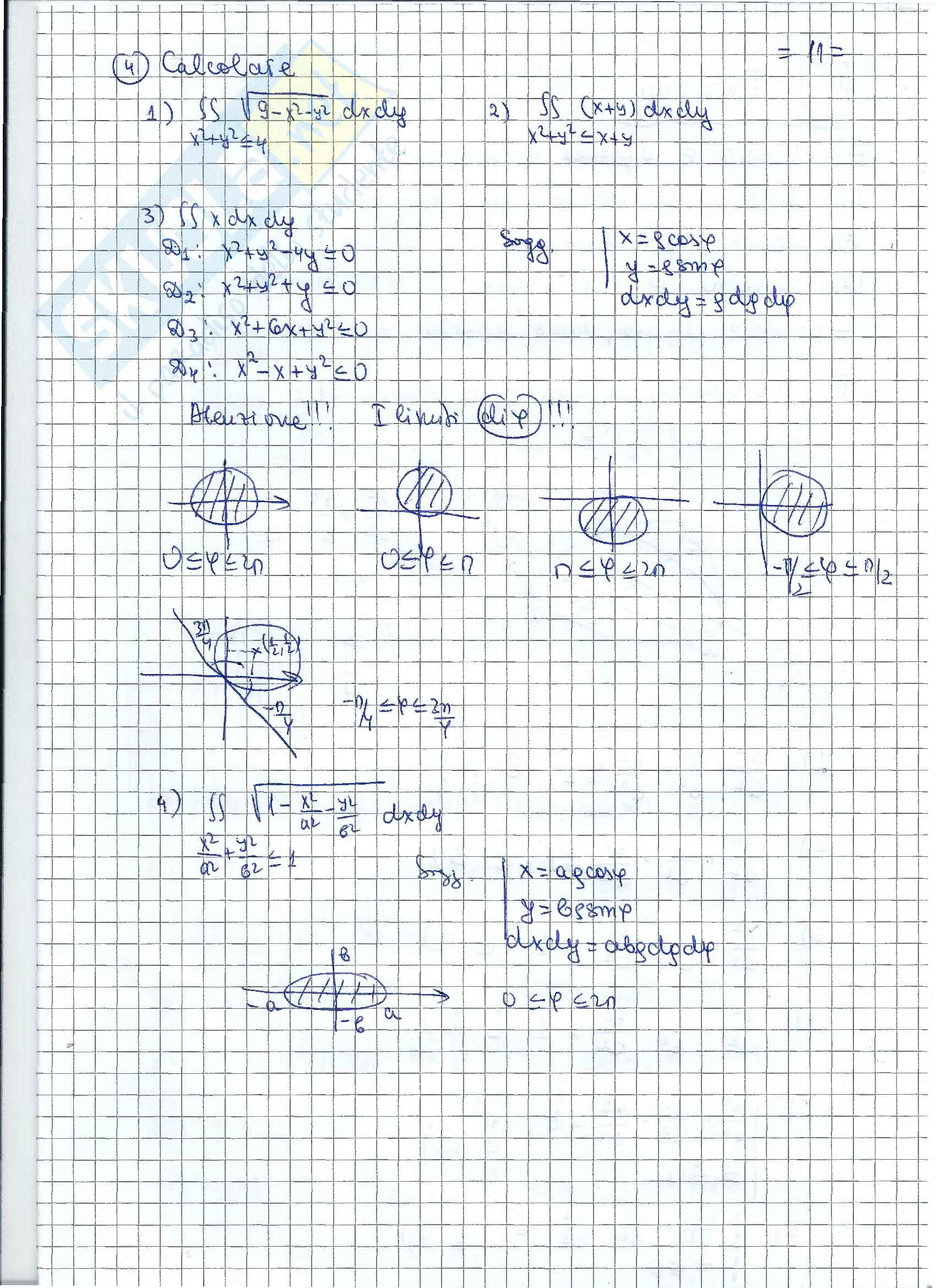 Esercizi su integrali doppi e insiemi Pag. 1
