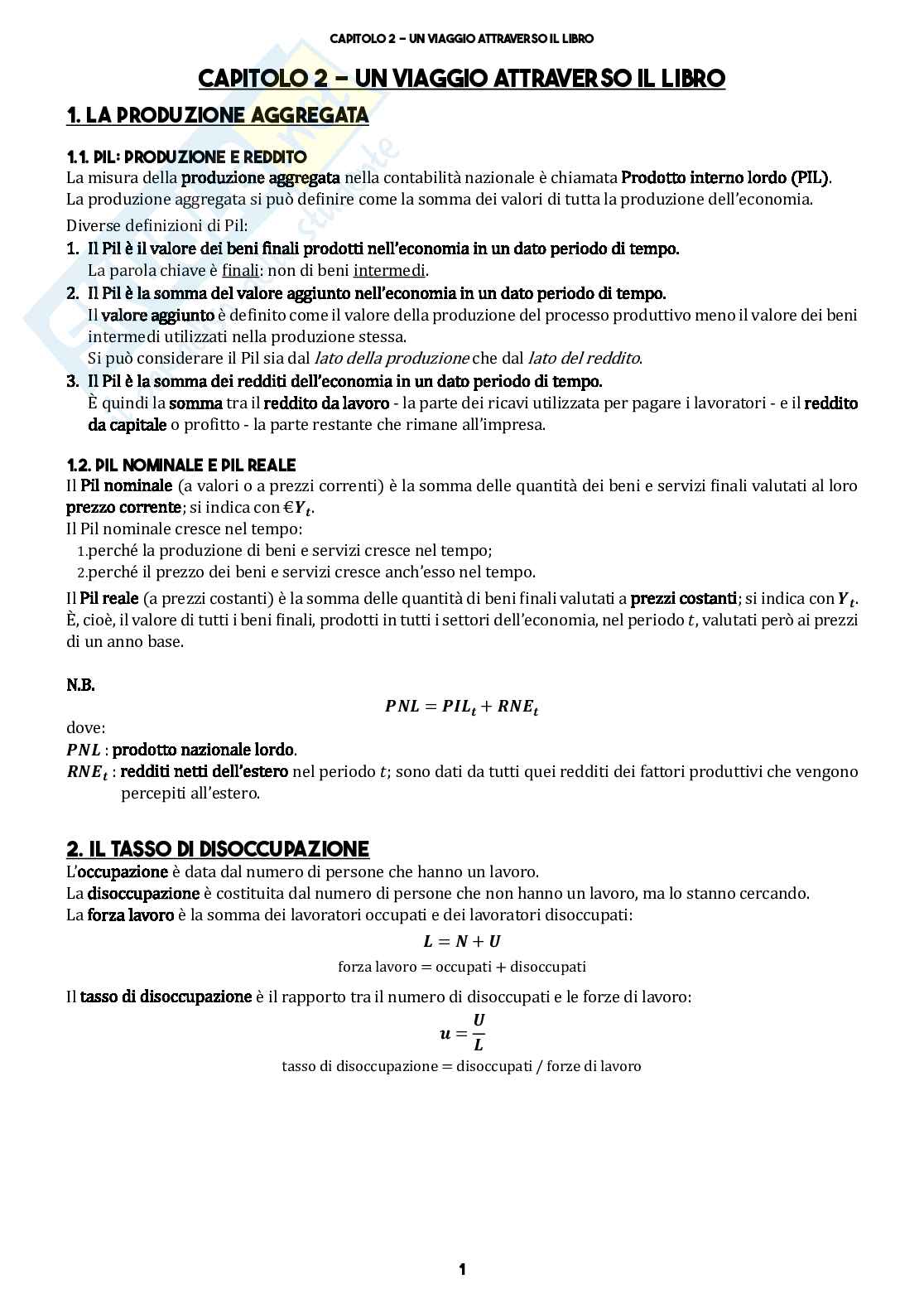 Riassunto esame Macroeconomia, Prof. Nocco Antonella, libro consigliato Macroeconomia. Una prospettiva europea, Blanchard, Amighini, Giavazzi Pag. 6