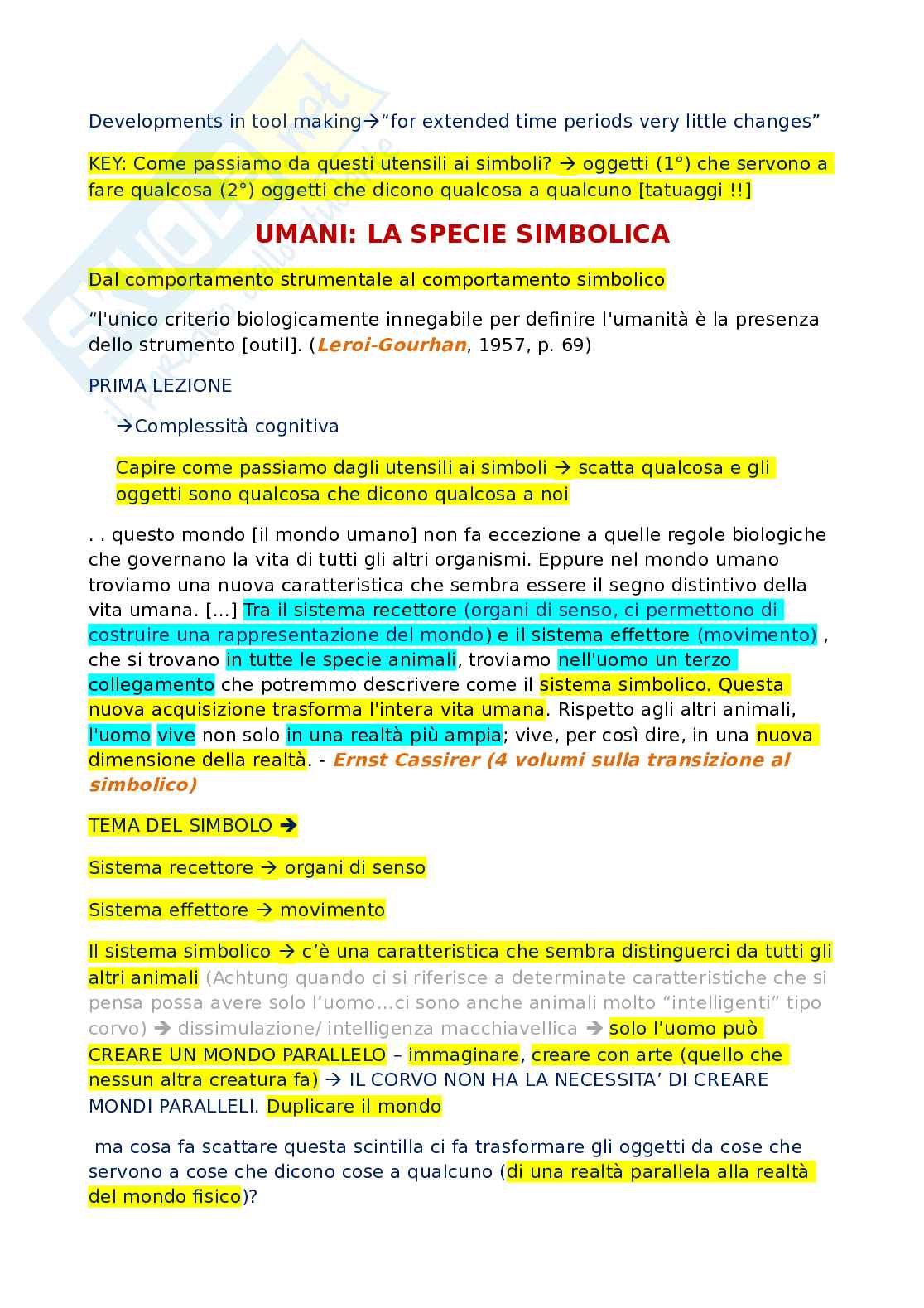 Riassunto esame Arti e neuroscienze cognitive, Prof. Gallese Vittorio, libro consigliato Lo shermo empatico, Guerra, Gallese Pag. 1