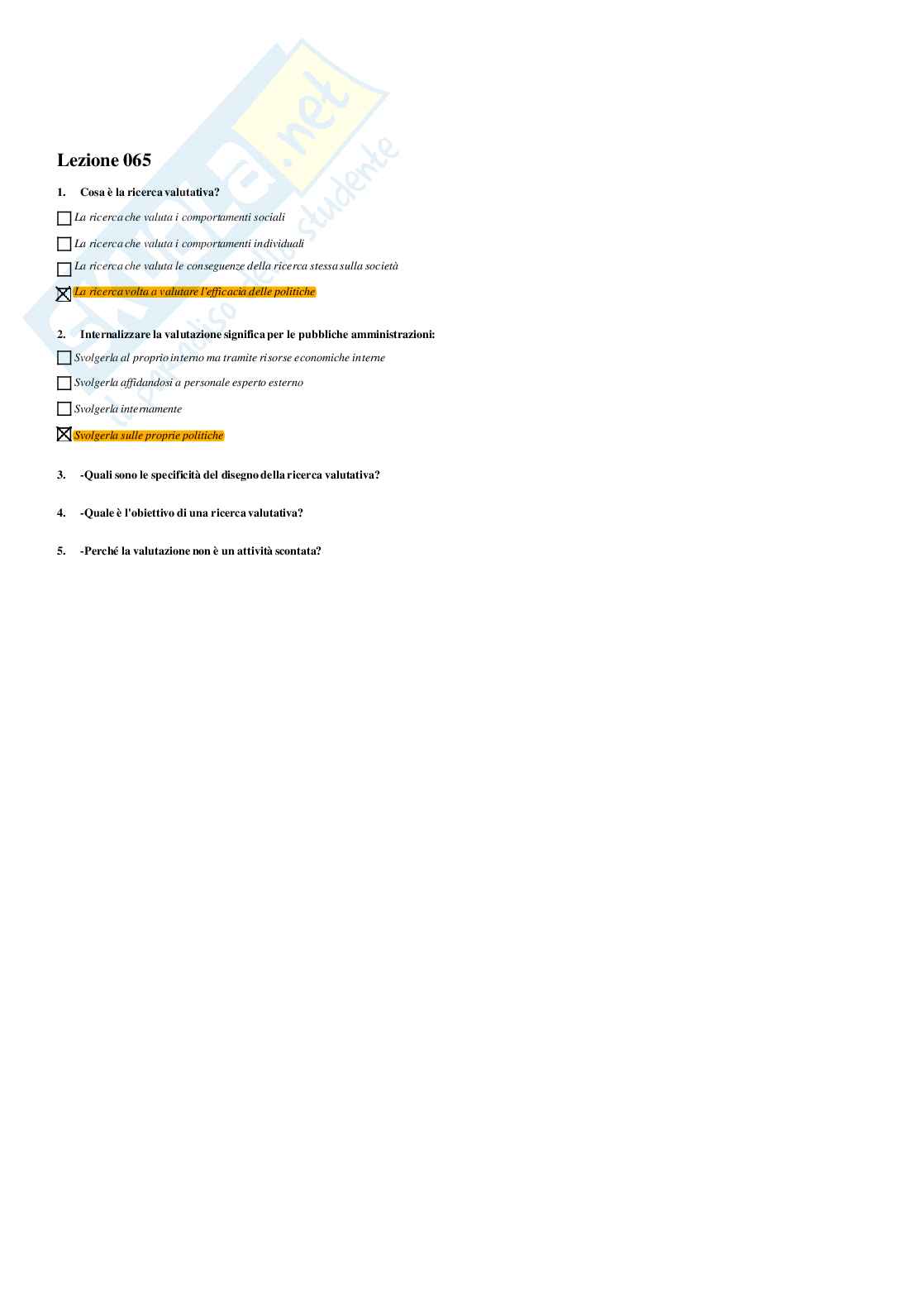 Paniere sociologia generale - risposte multiple Pag. 66