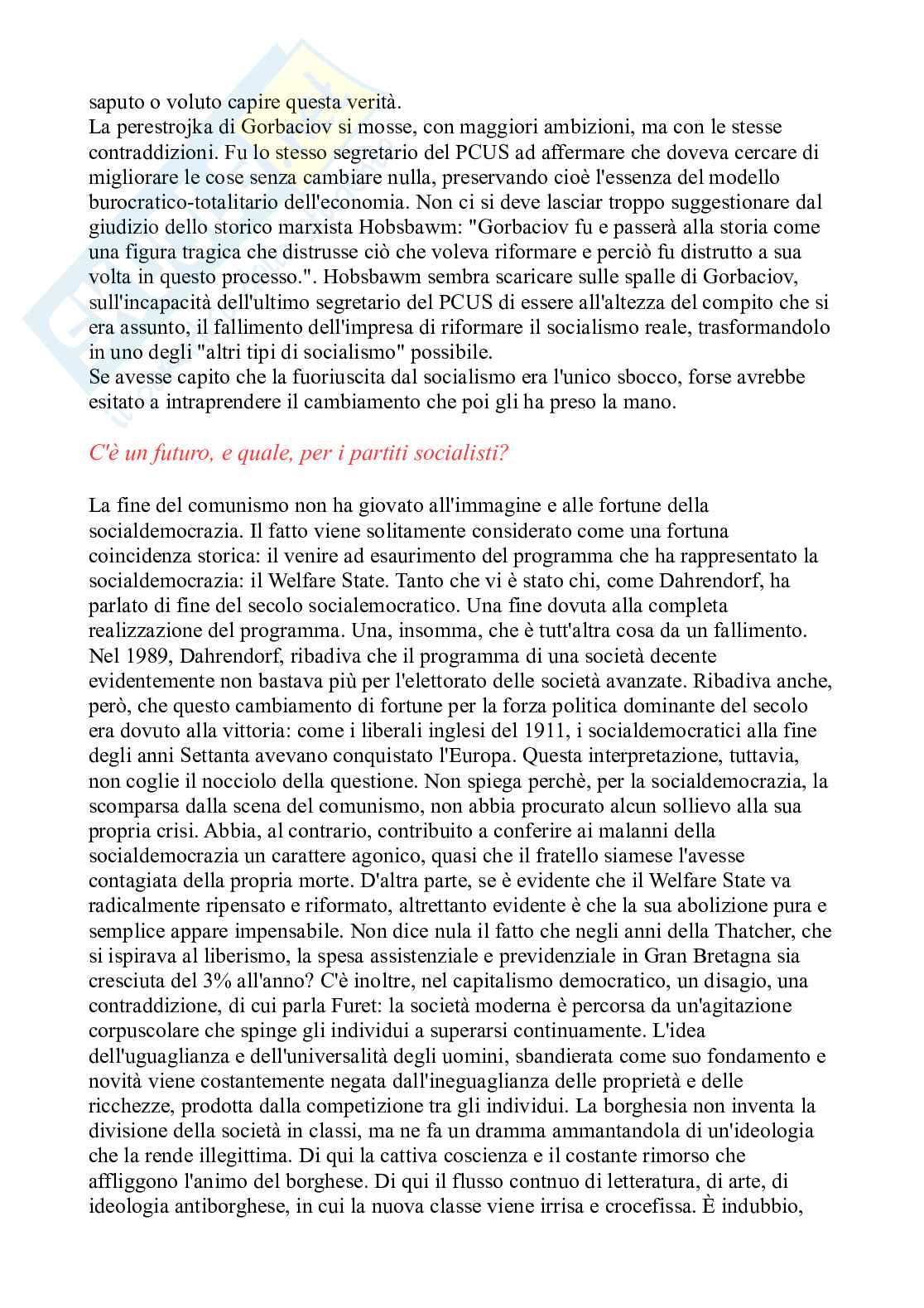 Riassunto esame Storia delle dottrine politiche, prof. Giannetti, libro consigliato C’è un futuro per il socialismo? E quale?, Settembrini Pag. 26
