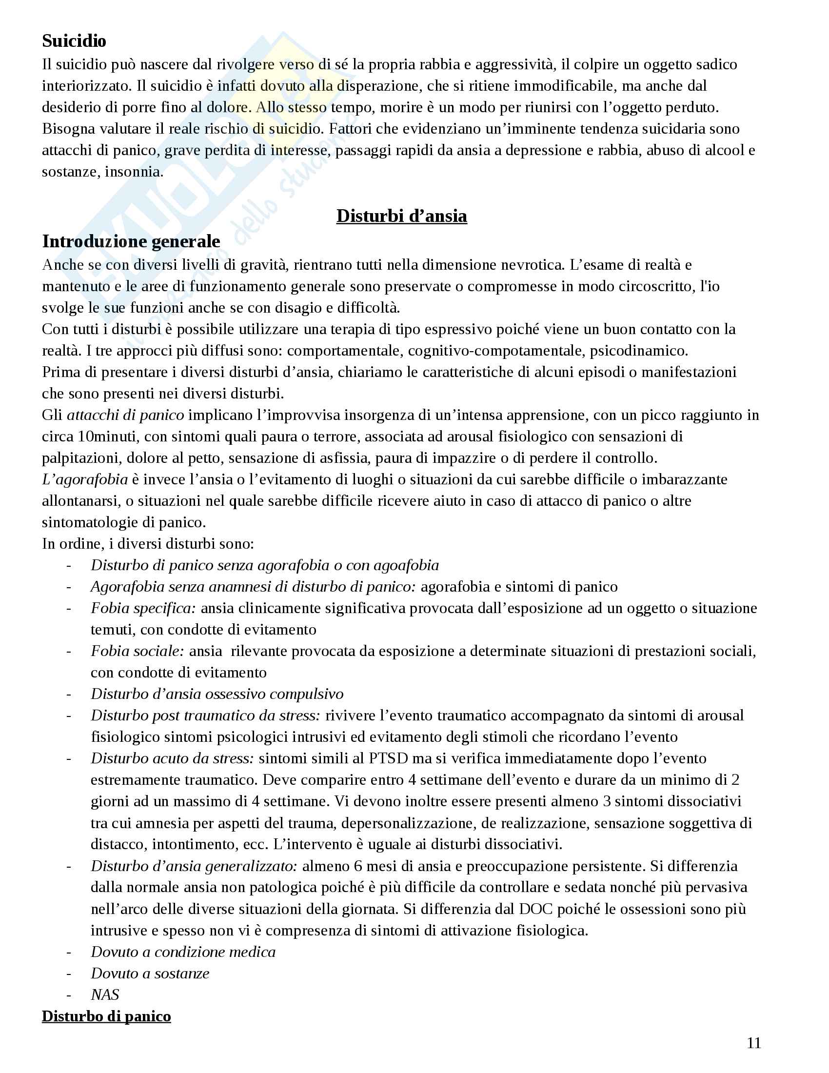 Riassunto esame preparazione Terza Prova esame di Stato Psicologo Albo A Pag. 11
