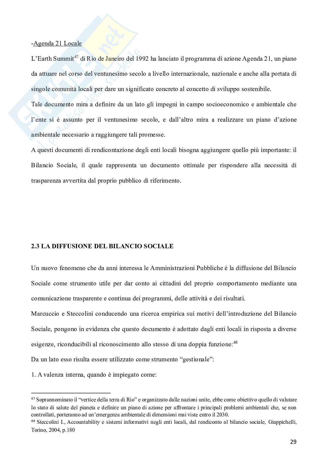 Accountability: teoria e prassi. L'uso del bilancio sociale come strumento di rendicontazione negli enti locali. Il caso del comune di Palermo Pag. 31